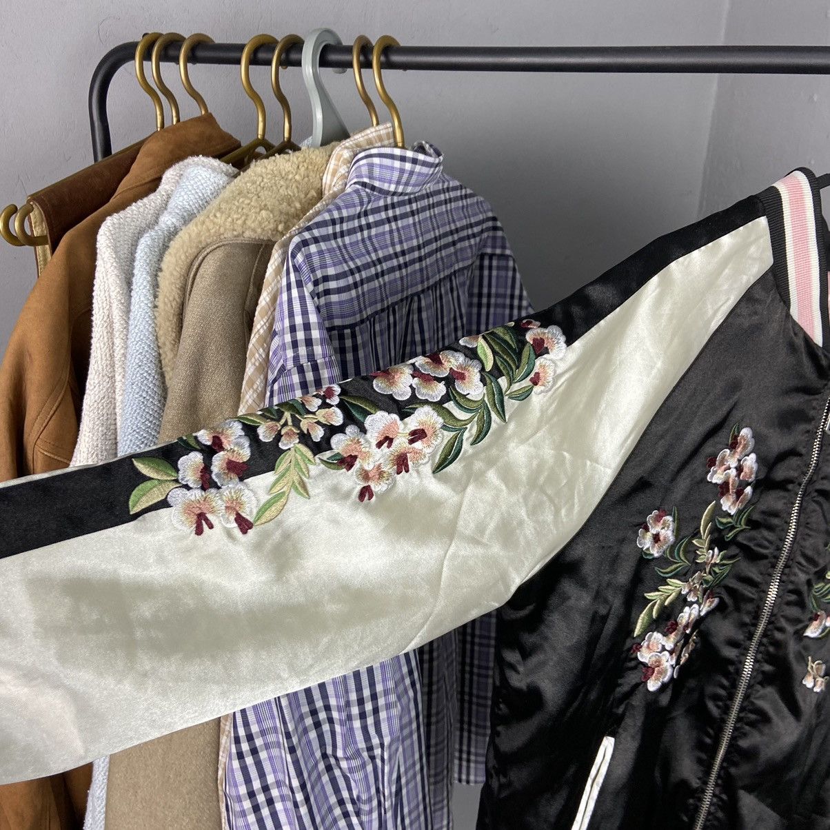 Japanese Brand SUKAJAN SOUVENIR EMBROIDERED SAKURA BOMBER JACKET - № 2054 Size M / US 6-8 / IT 42-44 - 6 Thumbnail