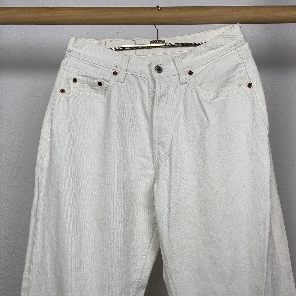 Levi's 1980s LEVIS 501 RARE WHITE JEANS PANTS - № 3068 Size US 32 / EU 48 - 4 Thumbnail