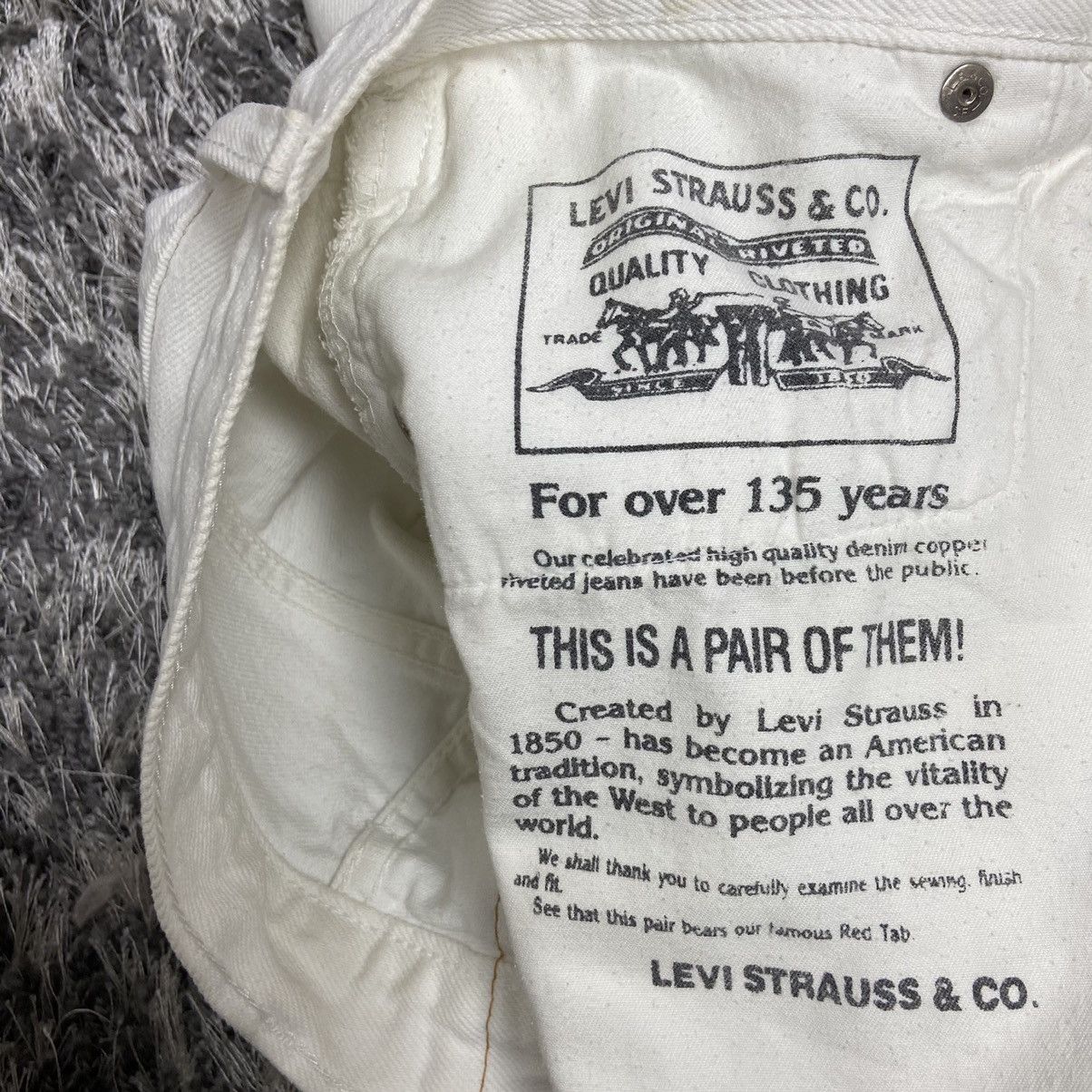 Levi's 1980s LEVIS 501 RARE WHITE JEANS PANTS - № 3068 Size US 32 / EU 48 - 9 Thumbnail