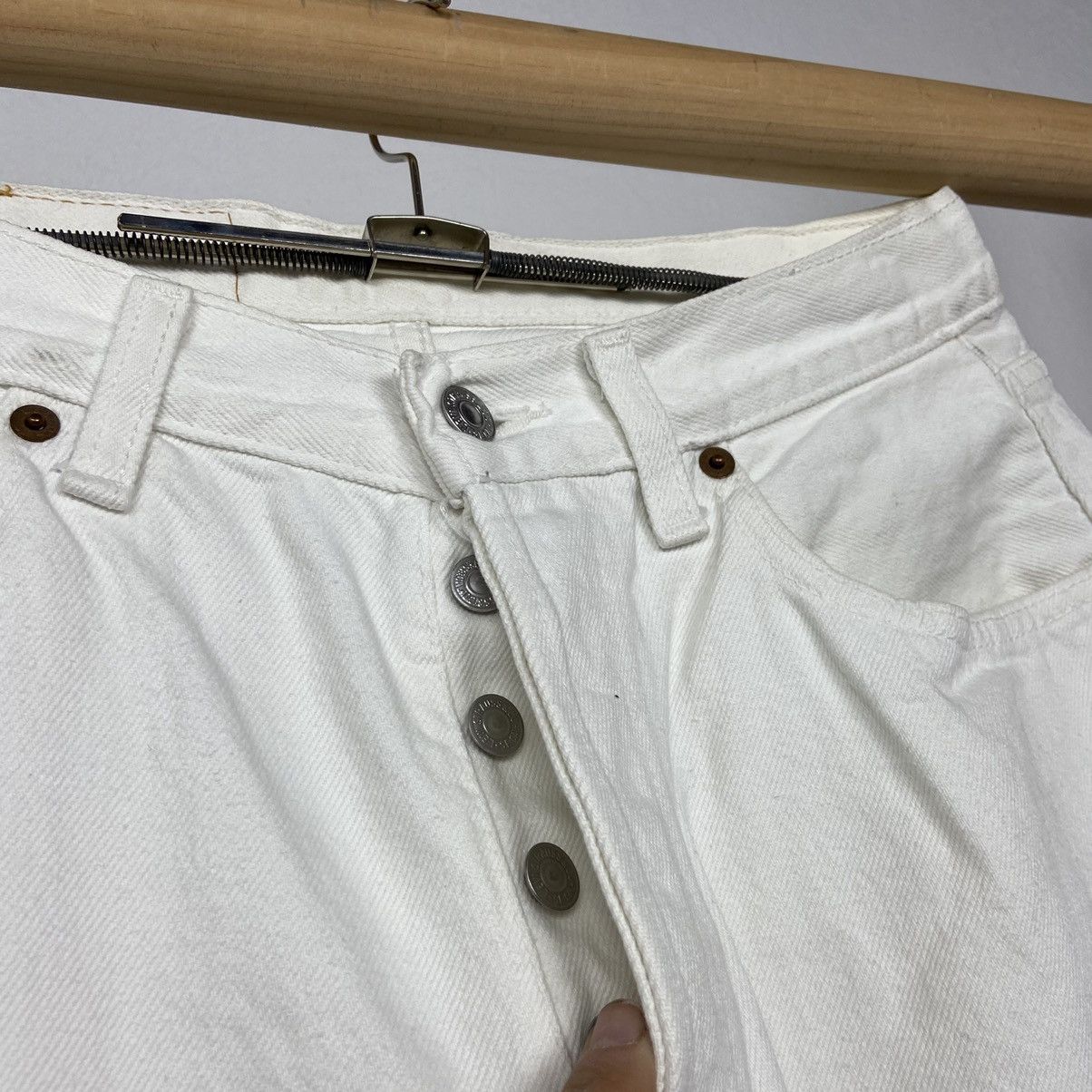 Levi's 1980s LEVIS 501 RARE WHITE JEANS PANTS - № 3068 Size US 32 / EU 48 - 6 Thumbnail