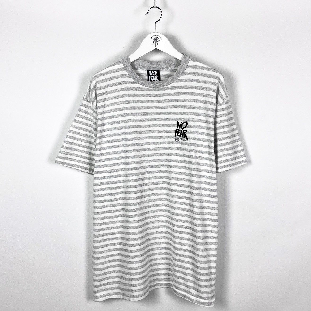 No Fear Vintage 90s No Fear Striped Embroidered logo Made in USA tee Size US L / EU 52-54 / 3 - 1 Thumbnail