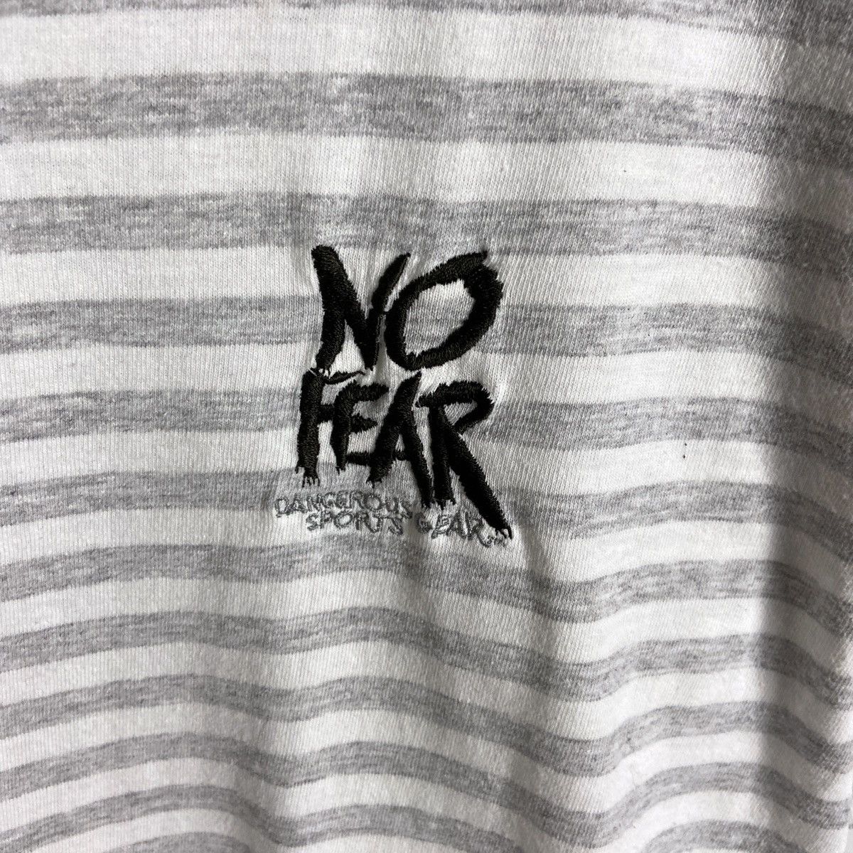 No Fear Vintage 90s No Fear Striped Embroidered logo Made in USA tee Size US L / EU 52-54 / 3 - 3 Thumbnail