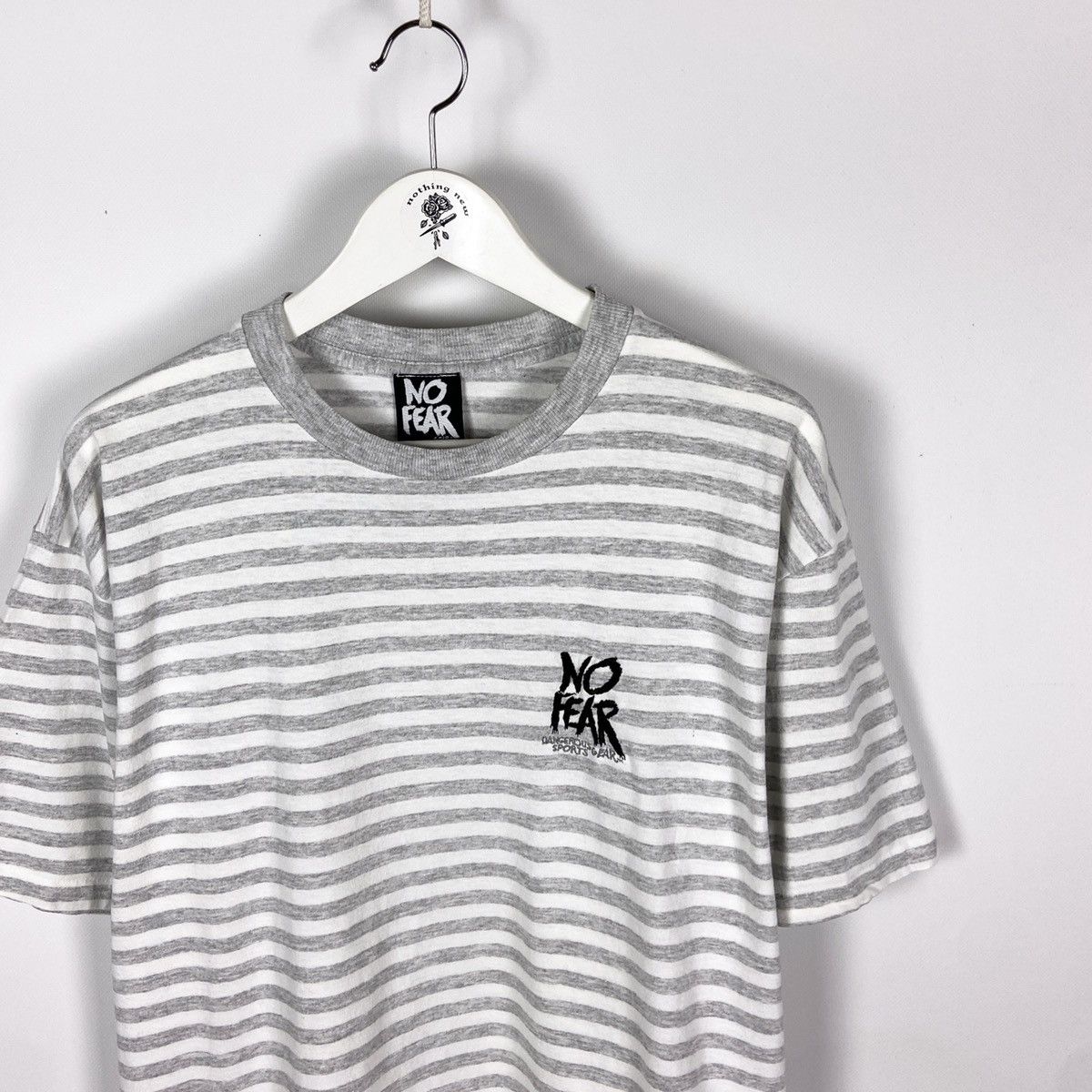 No Fear Vintage 90s No Fear Striped Embroidered logo Made in USA tee Size US L / EU 52-54 / 3 - 2 Thumbnail