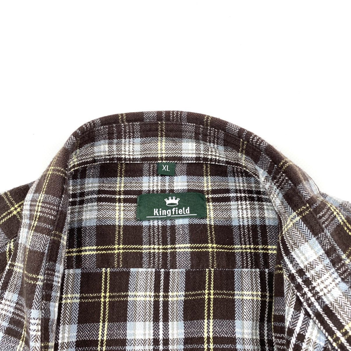 Flannel Brown🕷 Vintage Flannel Shirt Checkered Travis Scott Style Size US XL / EU 56 / 4 - 6 Thumbnail