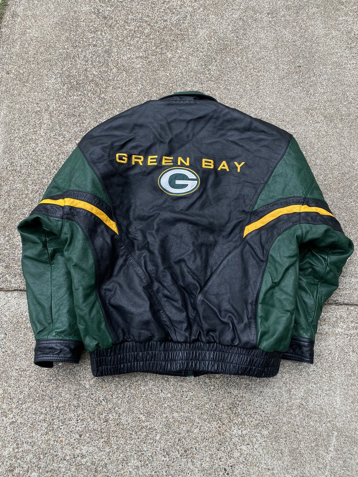 90's NFL Green Bay Packers Leather Jacket