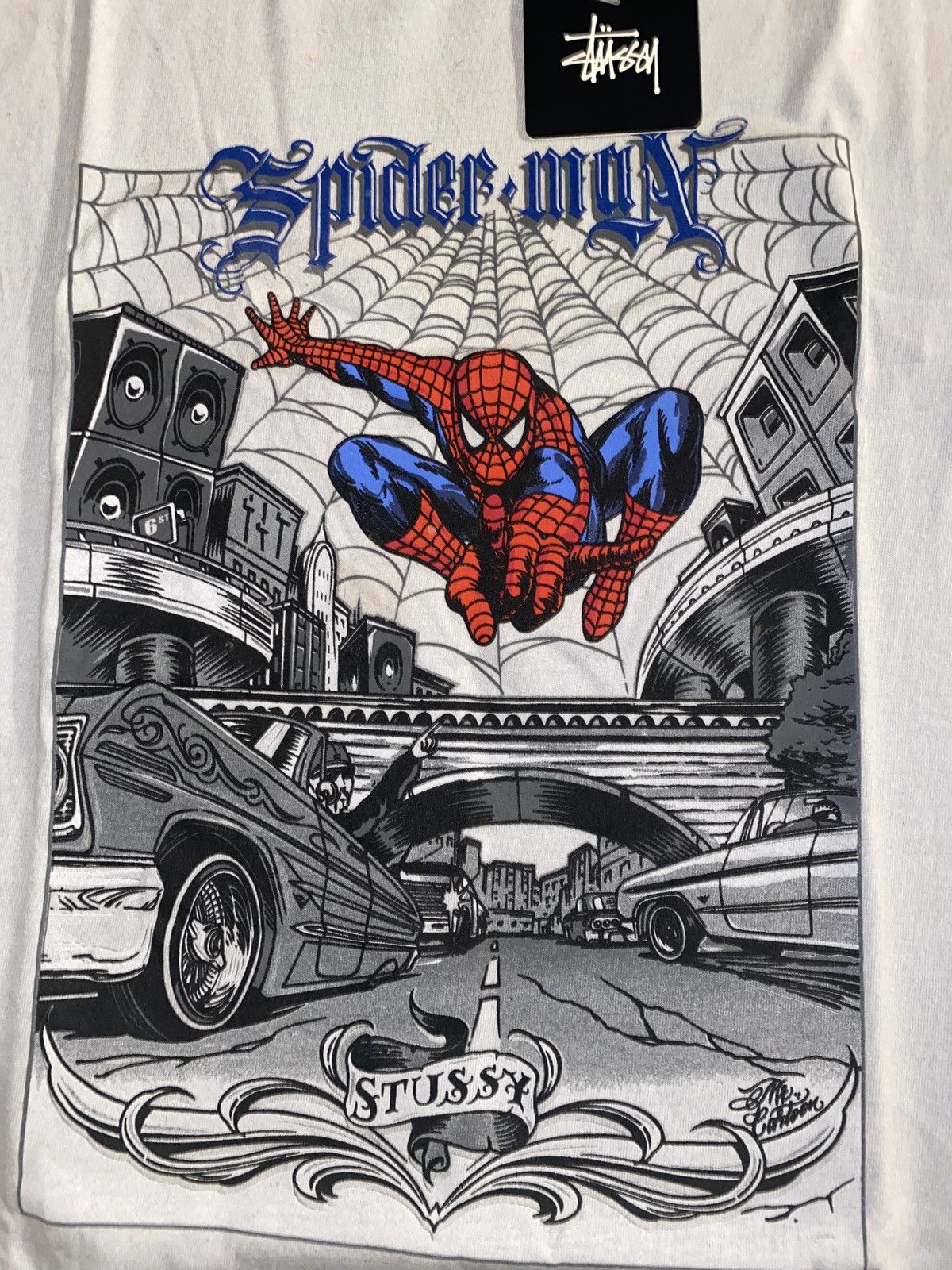 Marvel Comics × Stussy Stussy x Marvel Spider-Man t shirt | Grailed