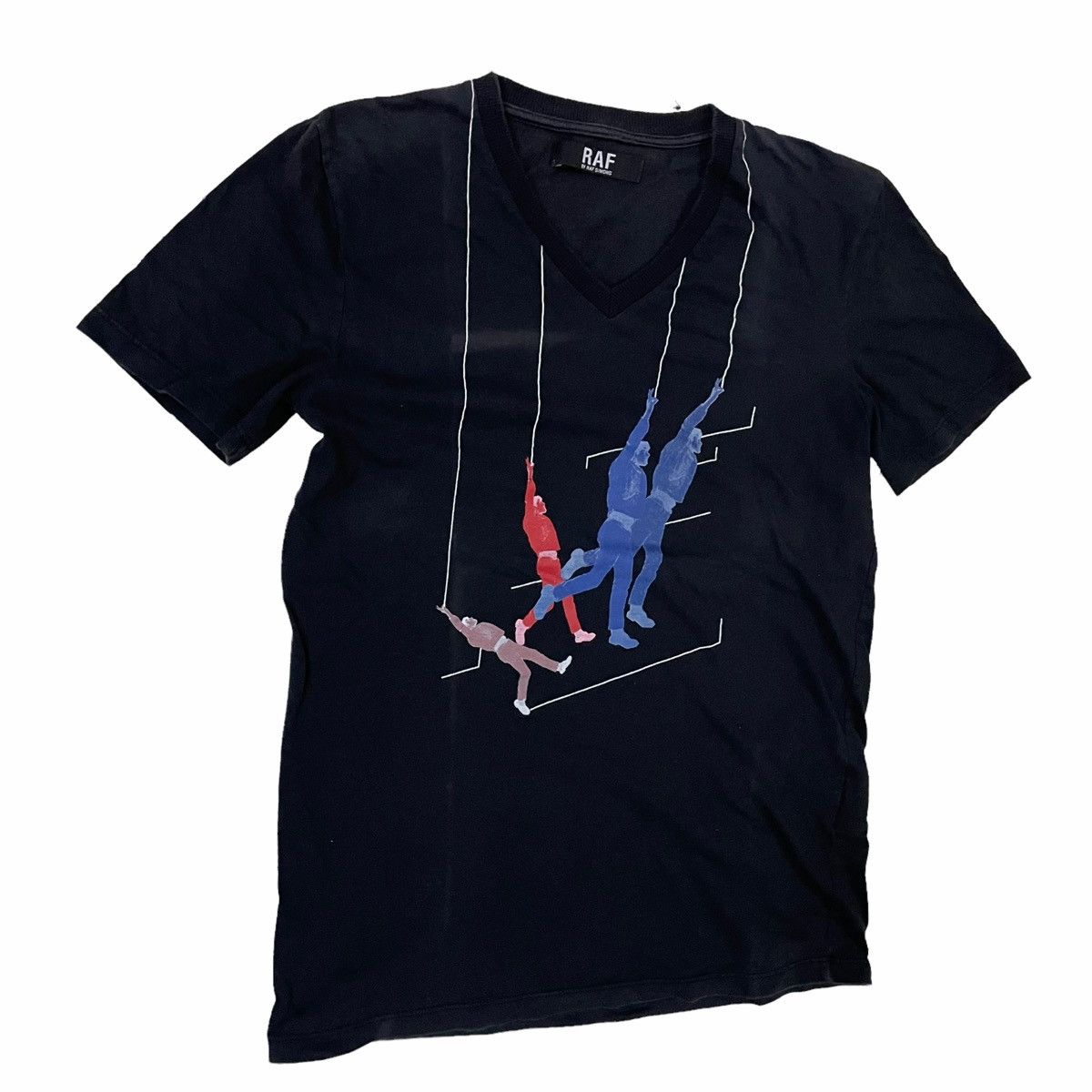 Raf Simons × Raf by Raf Simons 💥Raf by Raf Simons Hangging Man Graphic T-shirt Vneck Size US XS / EU 42 / 0 - 3 Thumbnail