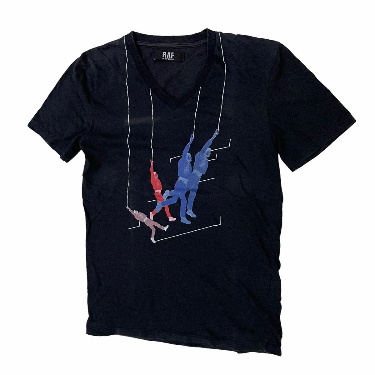 Raf Simons × Raf by Raf Simons 💥Raf by Raf Simons Hangging Man Graphic T-shirt Vneck Size US XS / EU 42 / 0 - 2 Thumbnail