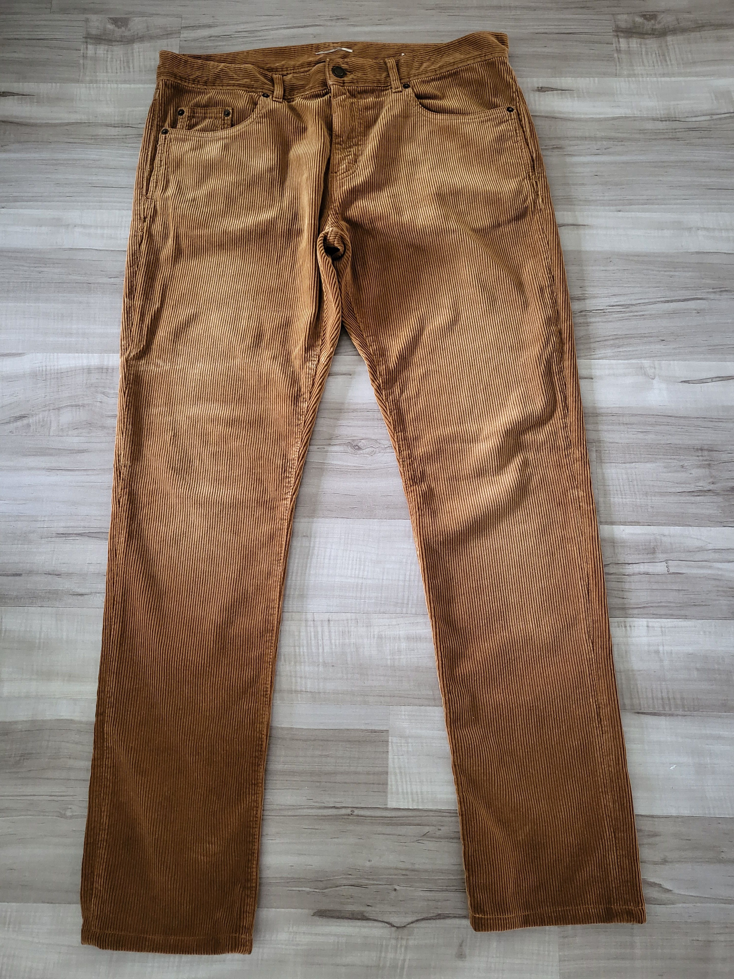 image of Saint Laurent Paris 2018 D02 Skinny Corduroy Trousers in Brown, Men's (Size 34)