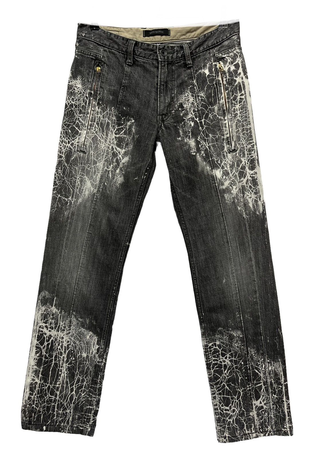 Art Comes First 🔥DOPE🔥Vtg WESTBORNE Acid Splash Design Denim Made In Japan Size US 30 / EU 46 - 4 Thumbnail