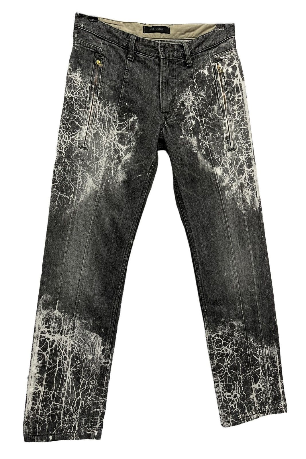 Art Comes First 🔥DOPE🔥Vtg WESTBORNE Acid Splash Design Denim Made In Japan Size US 30 / EU 46 - 5 Thumbnail