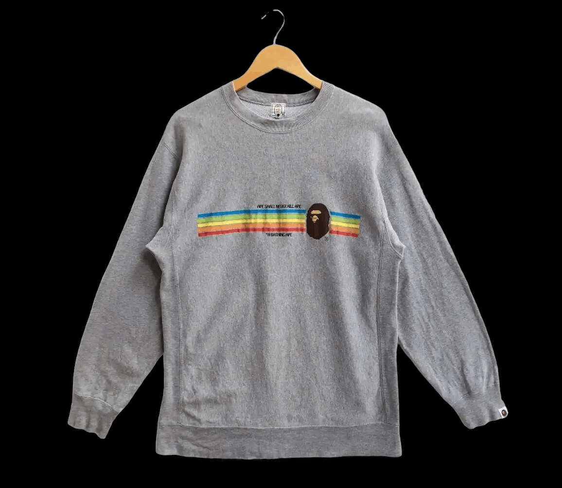 Bape VINTAGE Y2K BAPE APE SHALL NEVER KILL APE RAINBOW SWEATSHIRT Size US L / EU 52-54 / 3 - 1 Thumbnail
