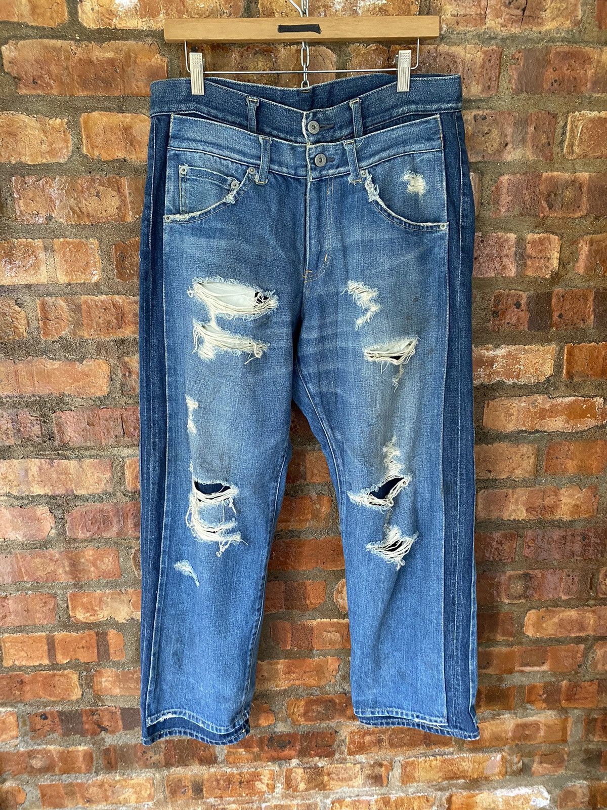 WHIZ LIMITED 90s Whiz Limited REBUILD Double waist Double denim Size US 33 - 3 Thumbnail