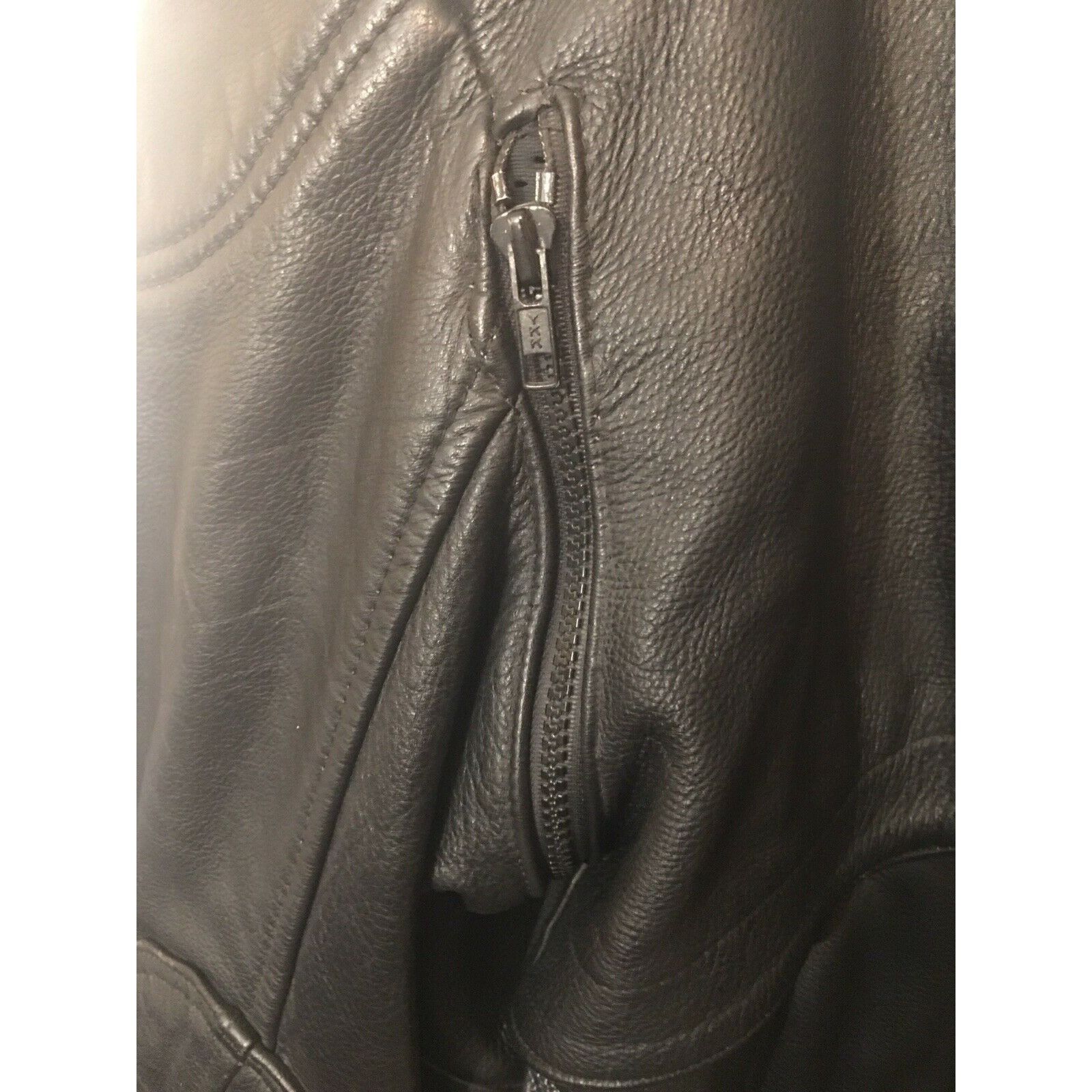 Other Vintage Heavy Black Leather Men’s Sz 54 Motorcycle Jacket Size US XXL / EU 58 / 5 - 9 Thumbnail