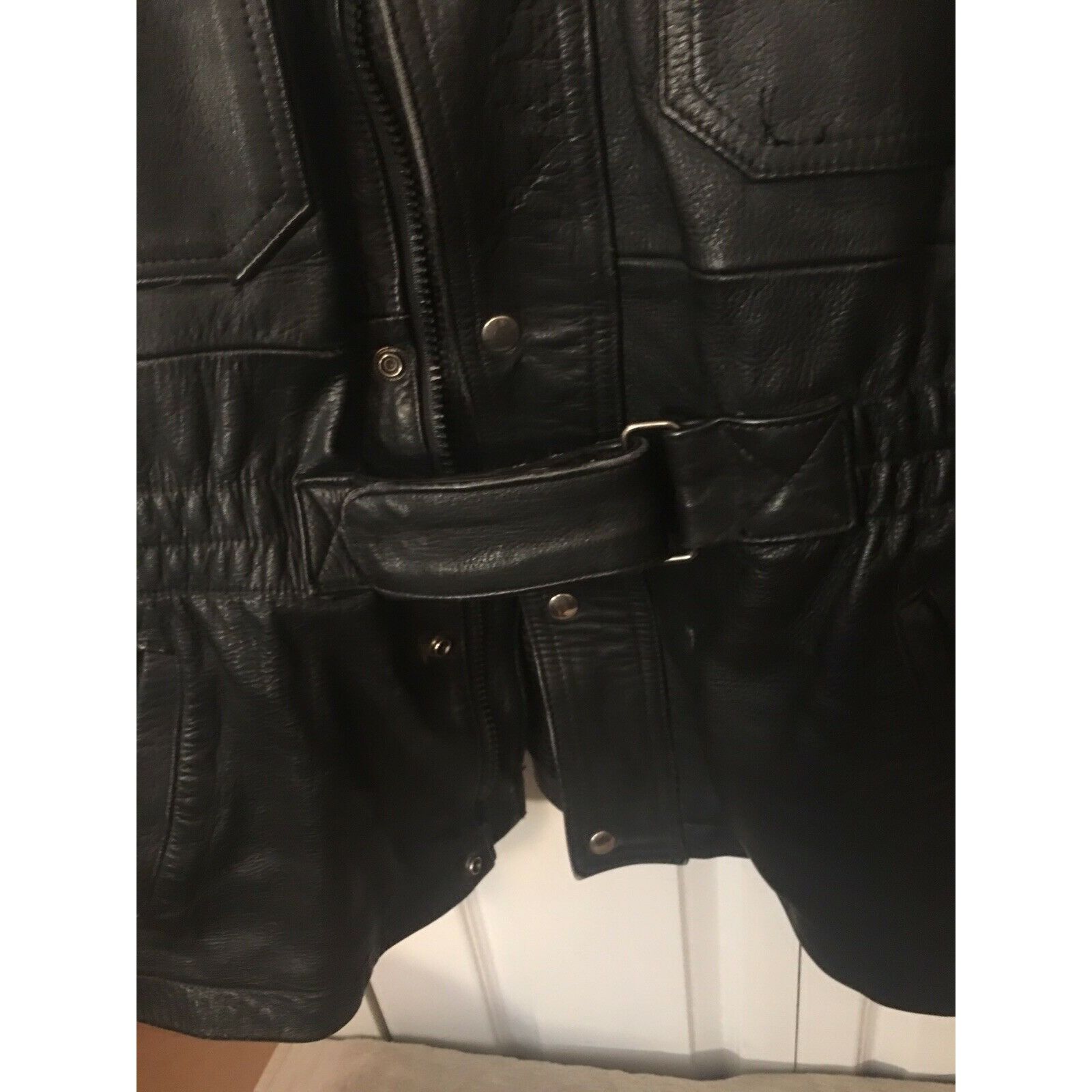Other Vintage Heavy Black Leather Men’s Sz 54 Motorcycle Jacket Size US XXL / EU 58 / 5 - 5 Thumbnail