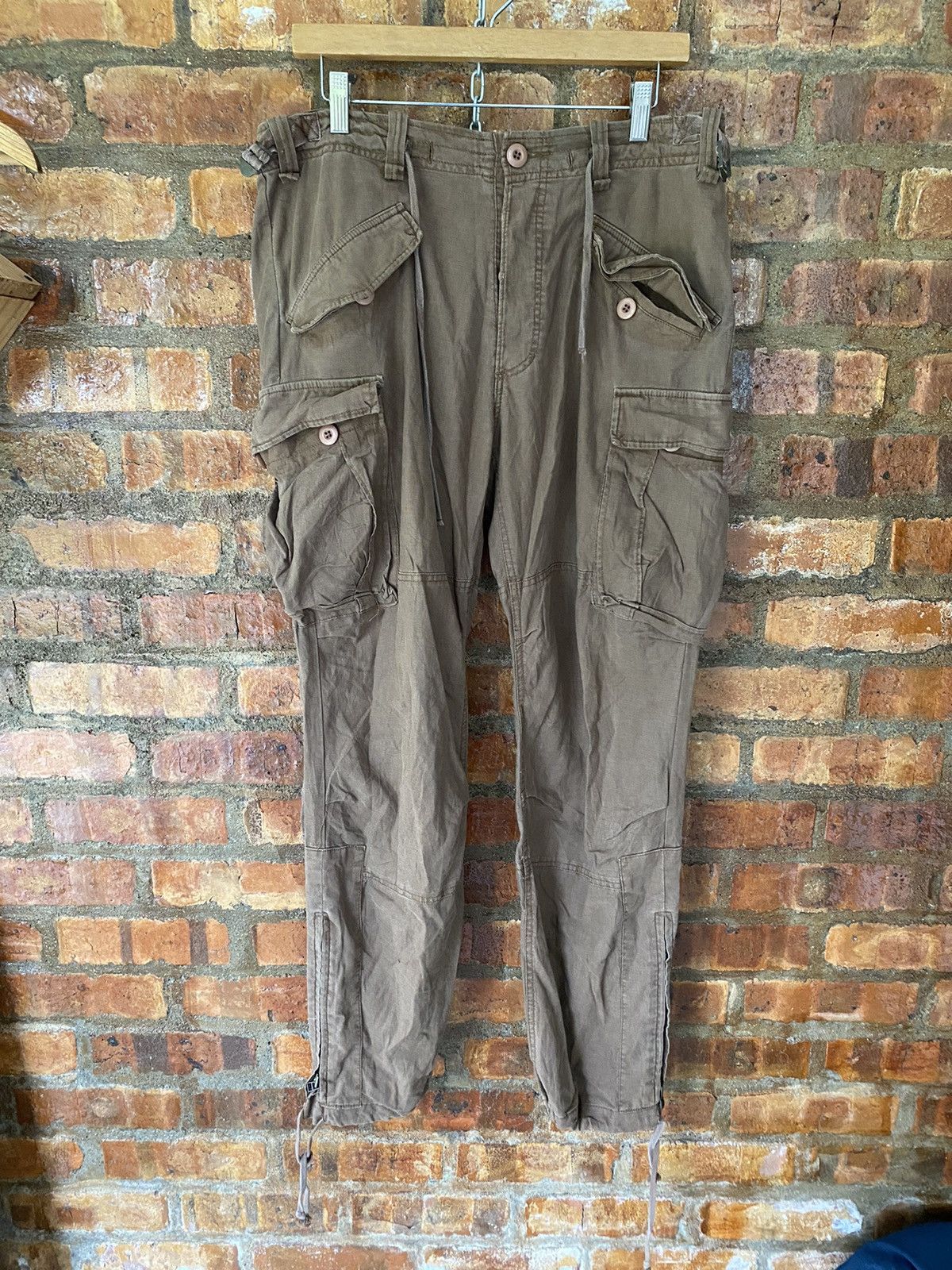 Japanese Brand × PPFM × Tornado Mart MANGROVE Japan hem Zipper drawstring cargos Size US 35 - 3 Thumbnail