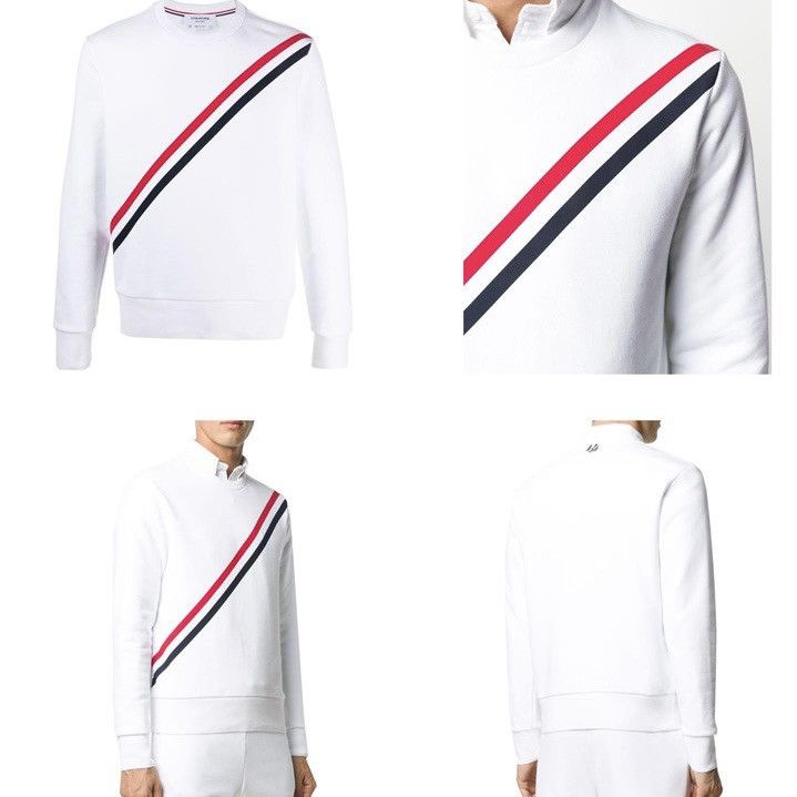 Thom Browne SS21 Diagonal Stripe Crew Neck Sweater Size US S / EU 44-46 / 1 - 1 Thumbnail