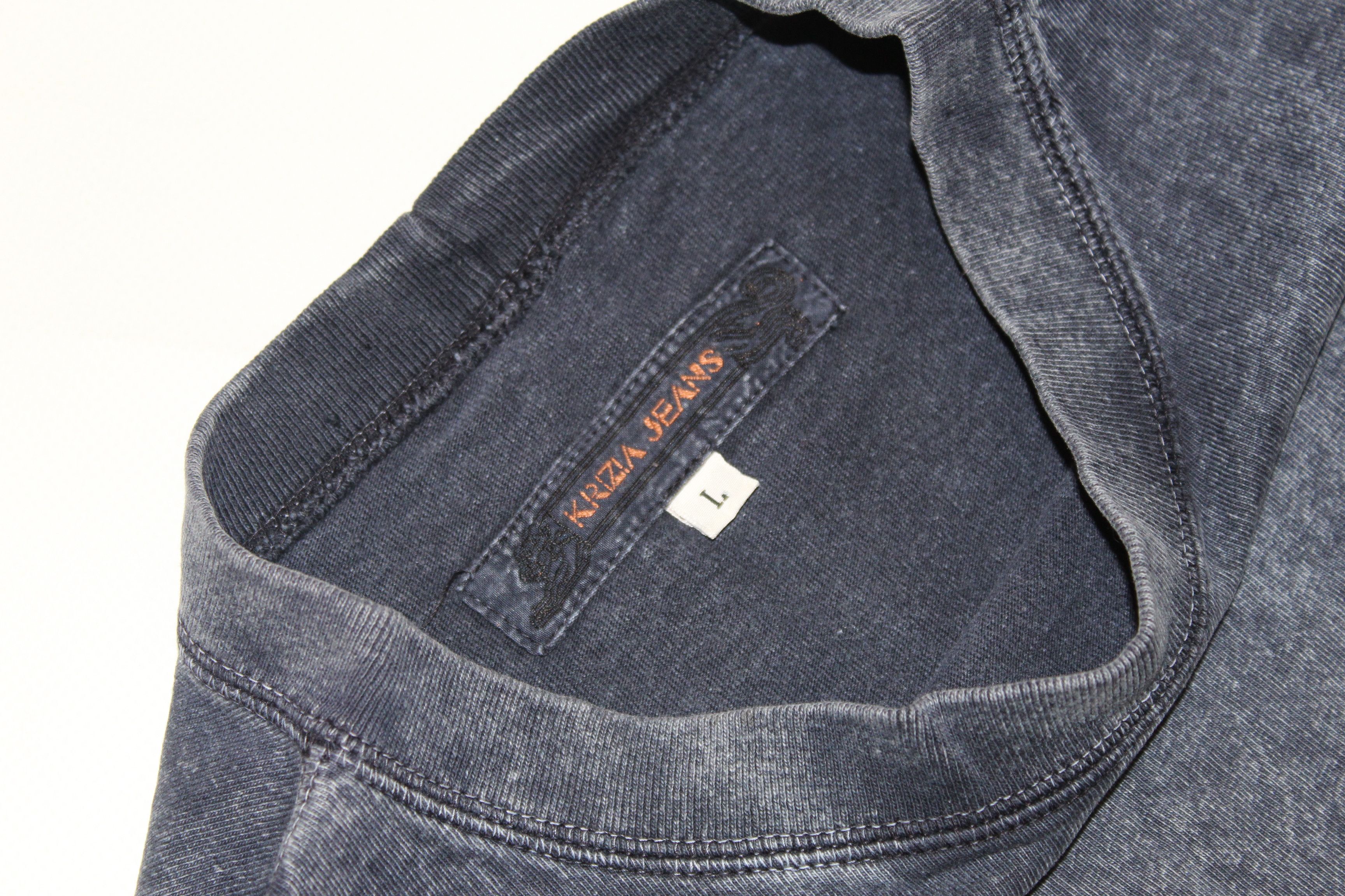 Krizia Uomo Vtg Krizia Jeans Big Logo Bleach Baggy T-Shirt Size US L / EU 52-54 / 3 - 4 Thumbnail