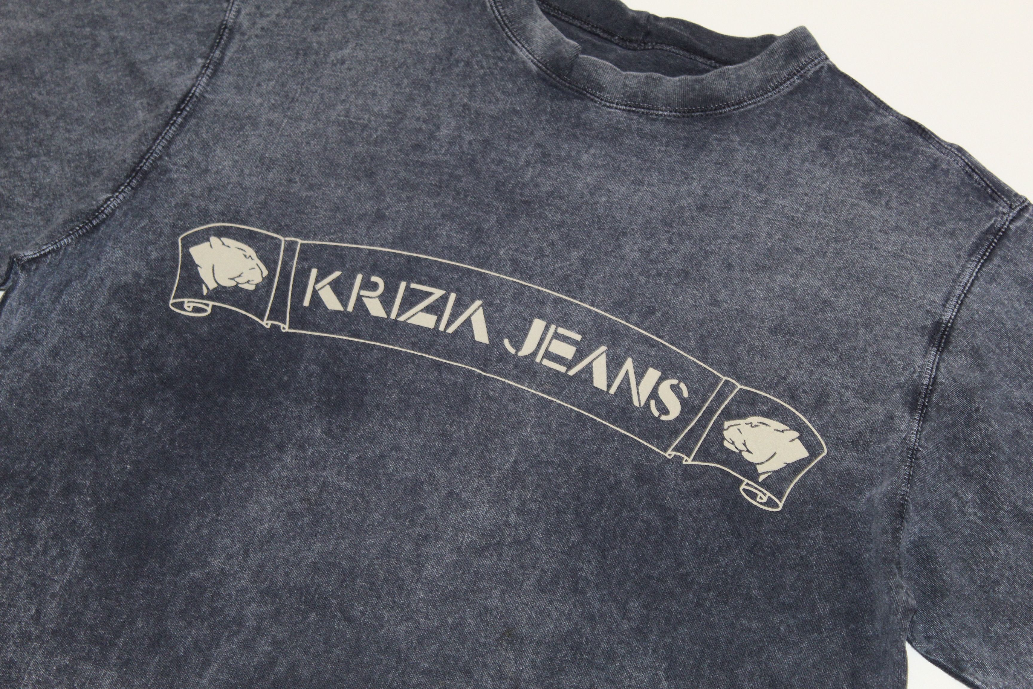Krizia Uomo Vtg Krizia Jeans Big Logo Bleach Baggy T-Shirt Size US L / EU 52-54 / 3 - 3 Thumbnail