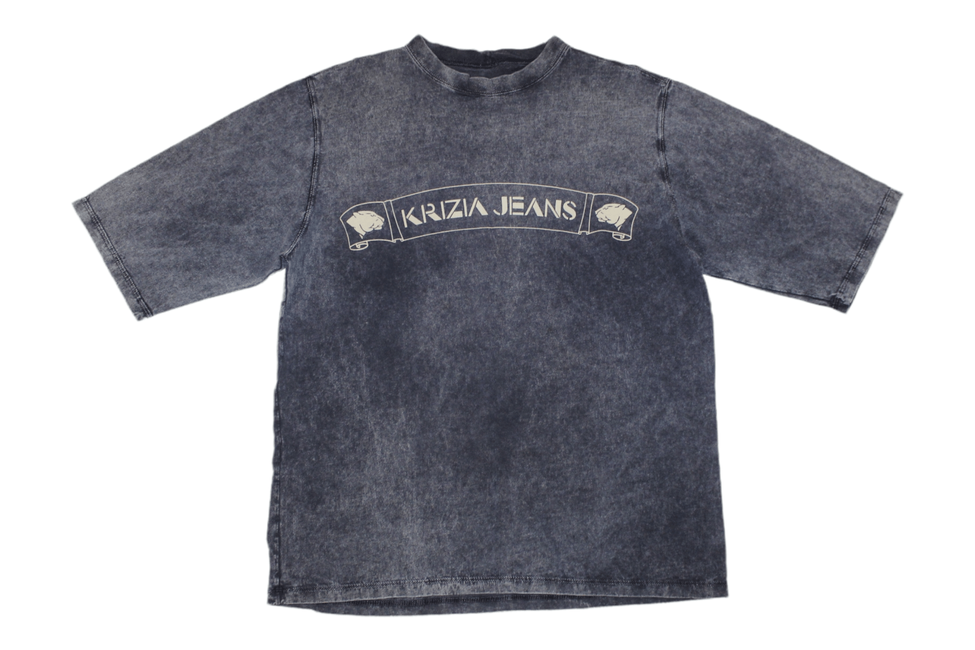 Krizia Uomo Vtg Krizia Jeans Big Logo Bleach Baggy T-Shirt Size US L / EU 52-54 / 3 - 1 Thumbnail