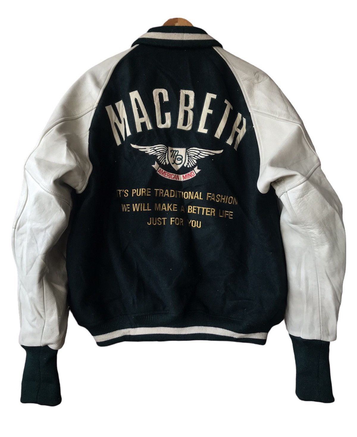Delong × Macbeth Macbeth Varsity Jacket Spellout Logo Size US M / EU 48-50 / 2 - 1 Thumbnail