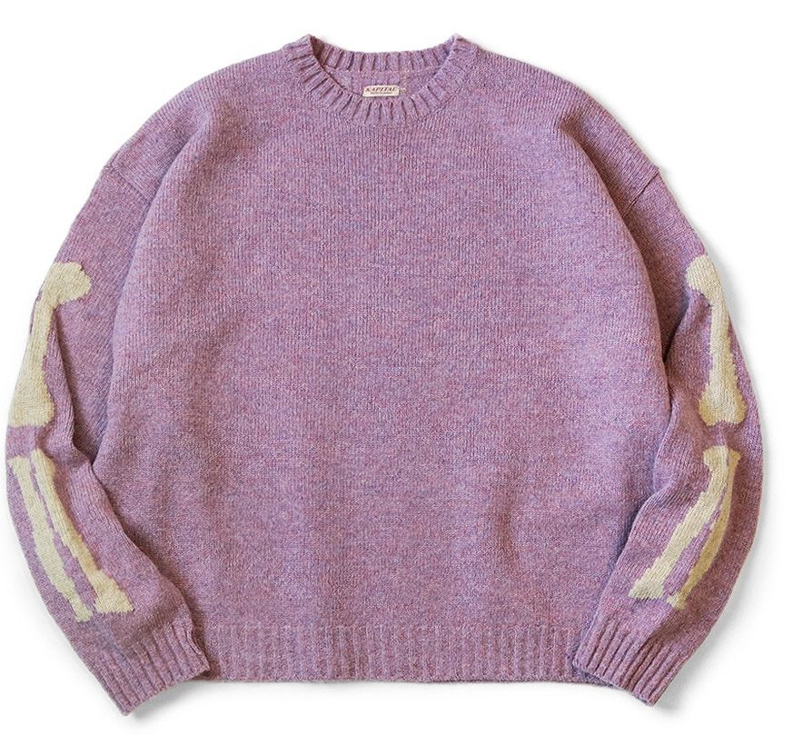Kapital KAPITAL 5G wool bone crew sweater Skeleton purple Large Size US L / EU 52-54 / 3 - 6 Thumbnail