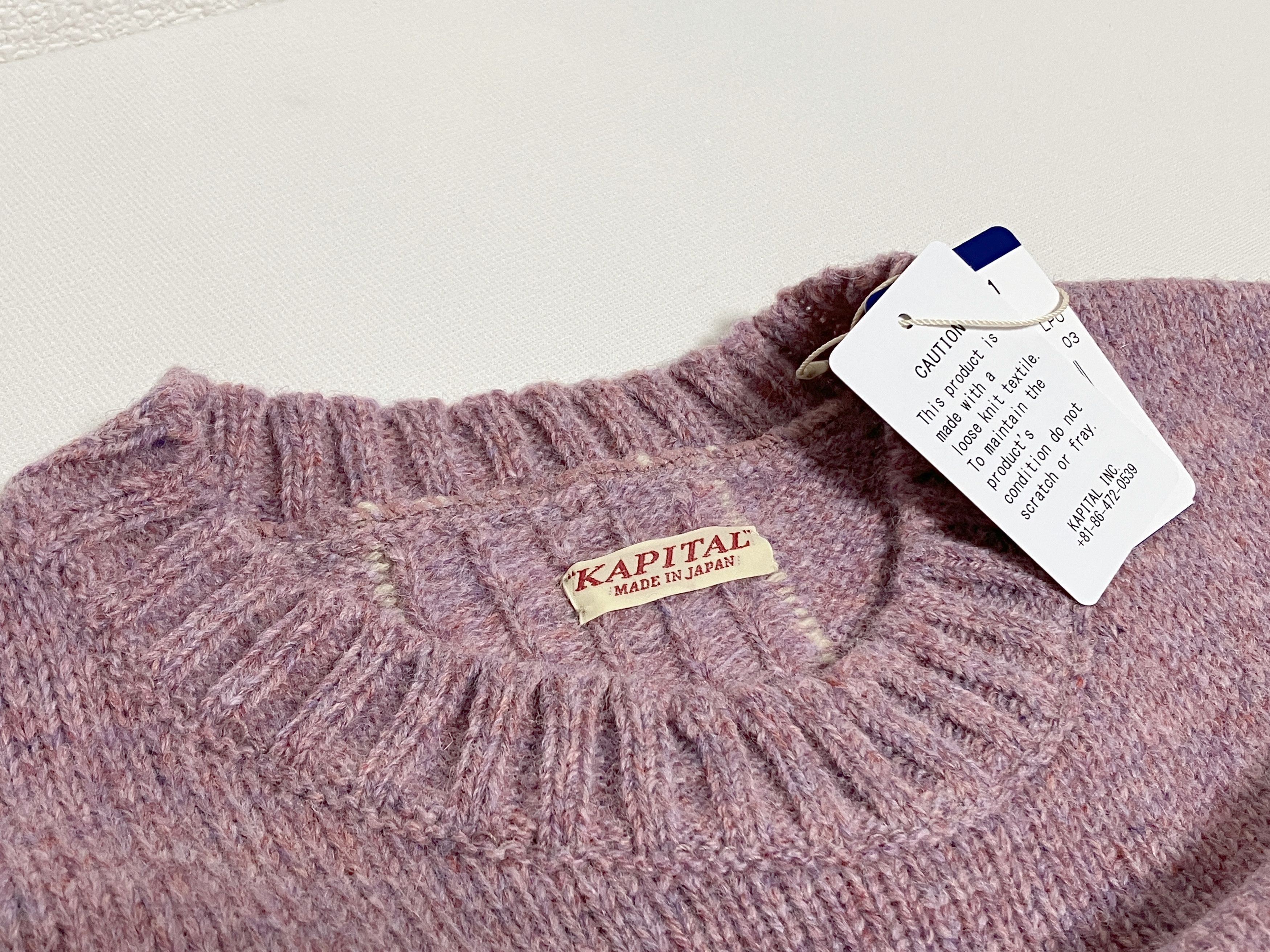 Kapital KAPITAL 5G wool bone crew sweater Skeleton purple Large Size US L / EU 52-54 / 3 - 7 Thumbnail