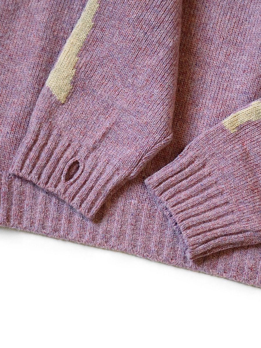 Kapital KAPITAL 5G wool bone crew sweater Skeleton purple Large Size US L / EU 52-54 / 3 - 5 Thumbnail