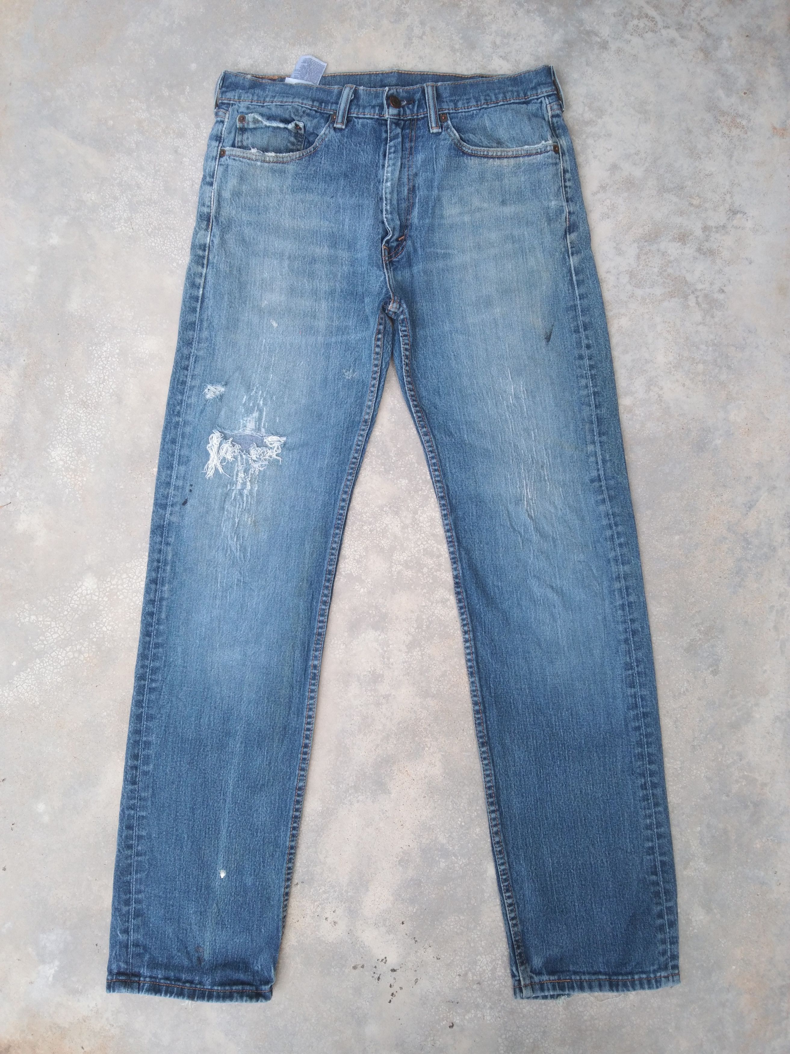 Vintage Levi's Jeans 505 Faded Blue Distressed Denim 34x34