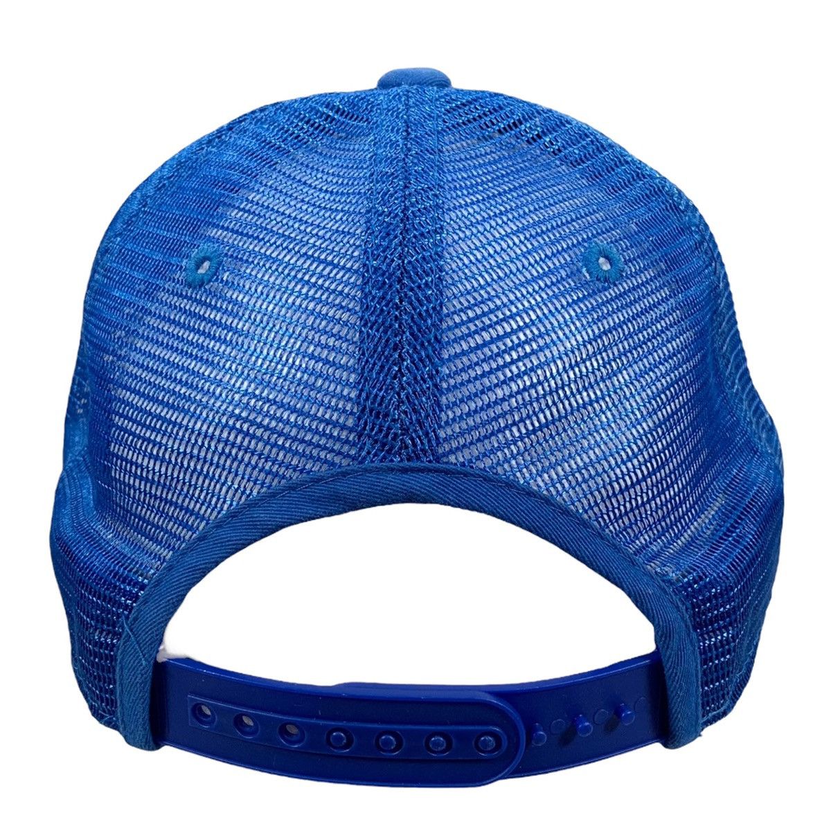 Vintage Kind Design Blue Red & Brown Leather Patch Snapback Hat Size ONE SIZE - 3 Thumbnail