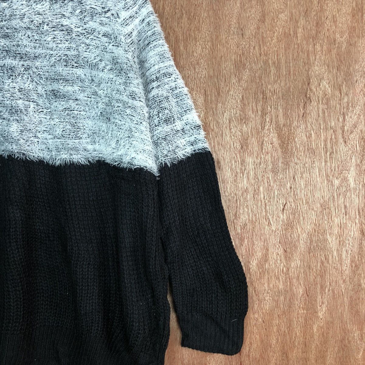 Homespun Knitwear × Japanese Brand Blue Strive Striped black white Mohair Knitwear #c350 Size US L / EU 52-54 / 3 - 5 Thumbnail