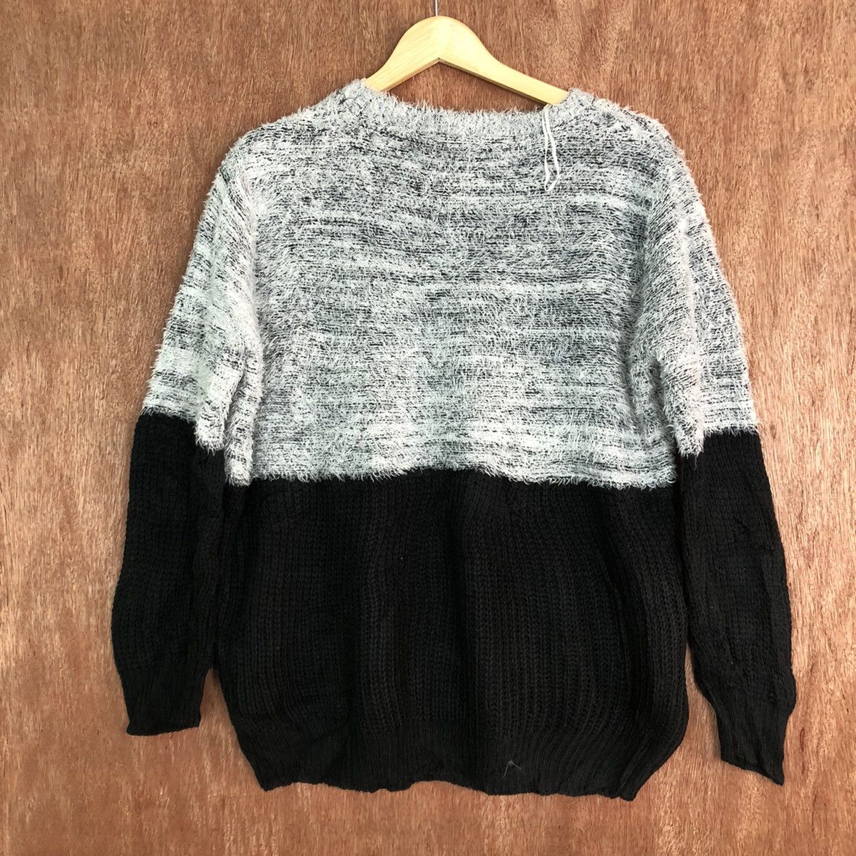 Homespun Knitwear × Japanese Brand Blue Strive Striped black white Mohair Knitwear #c350 Size US L / EU 52-54 / 3 - 10 Thumbnail