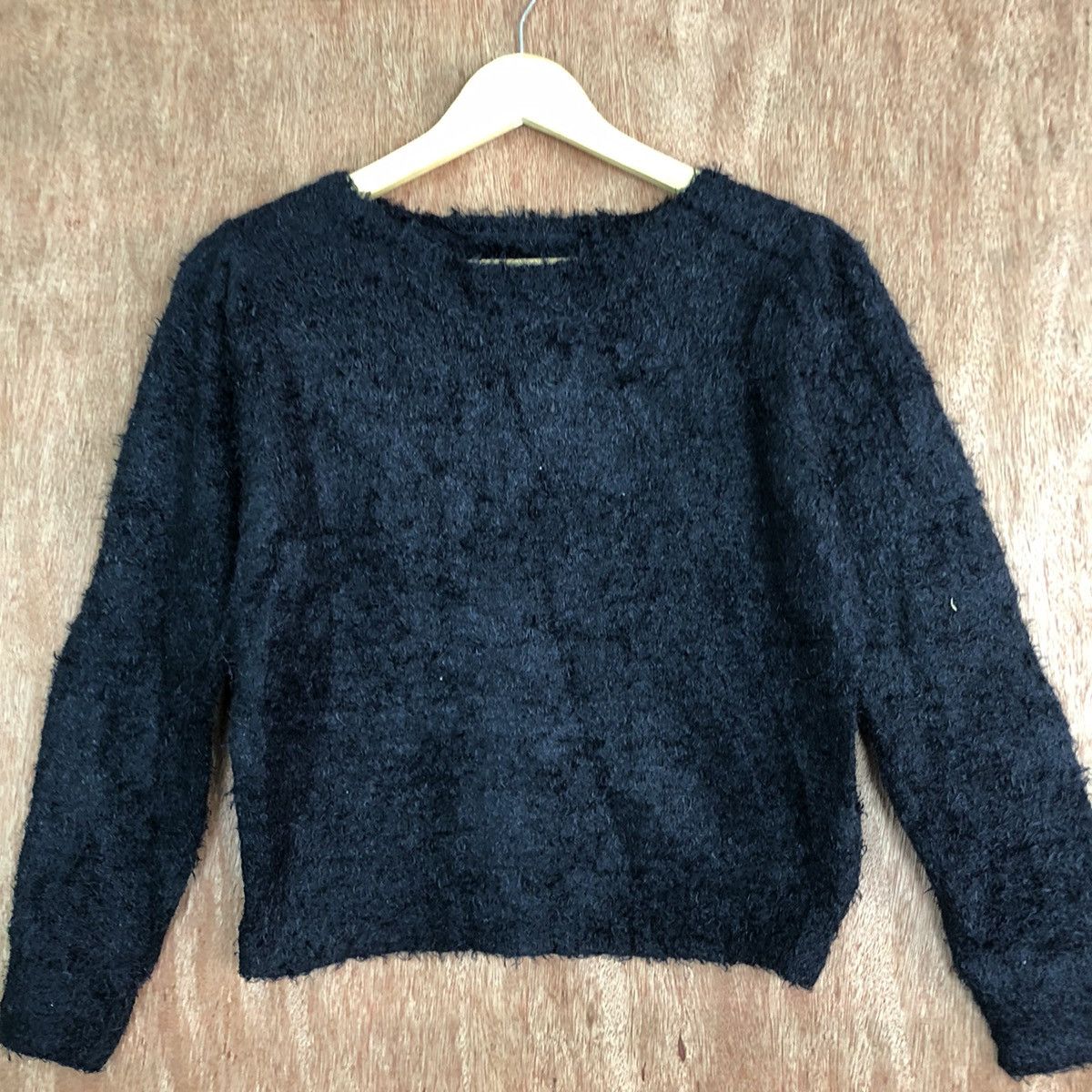 Homespun Knitwear × Japanese Brand Japan Dar Blue Mohair crop top Knitwear #c358 Size XS / US 0-2 / IT 36-38 - 3 Thumbnail