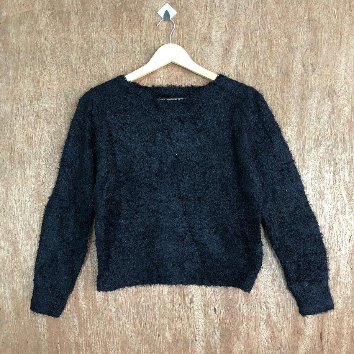 Homespun Knitwear × Japanese Brand Japan Dar Blue Mohair crop top Knitwear #c358 Size XS / US 0-2 / IT 36-38 - 1 Thumbnail