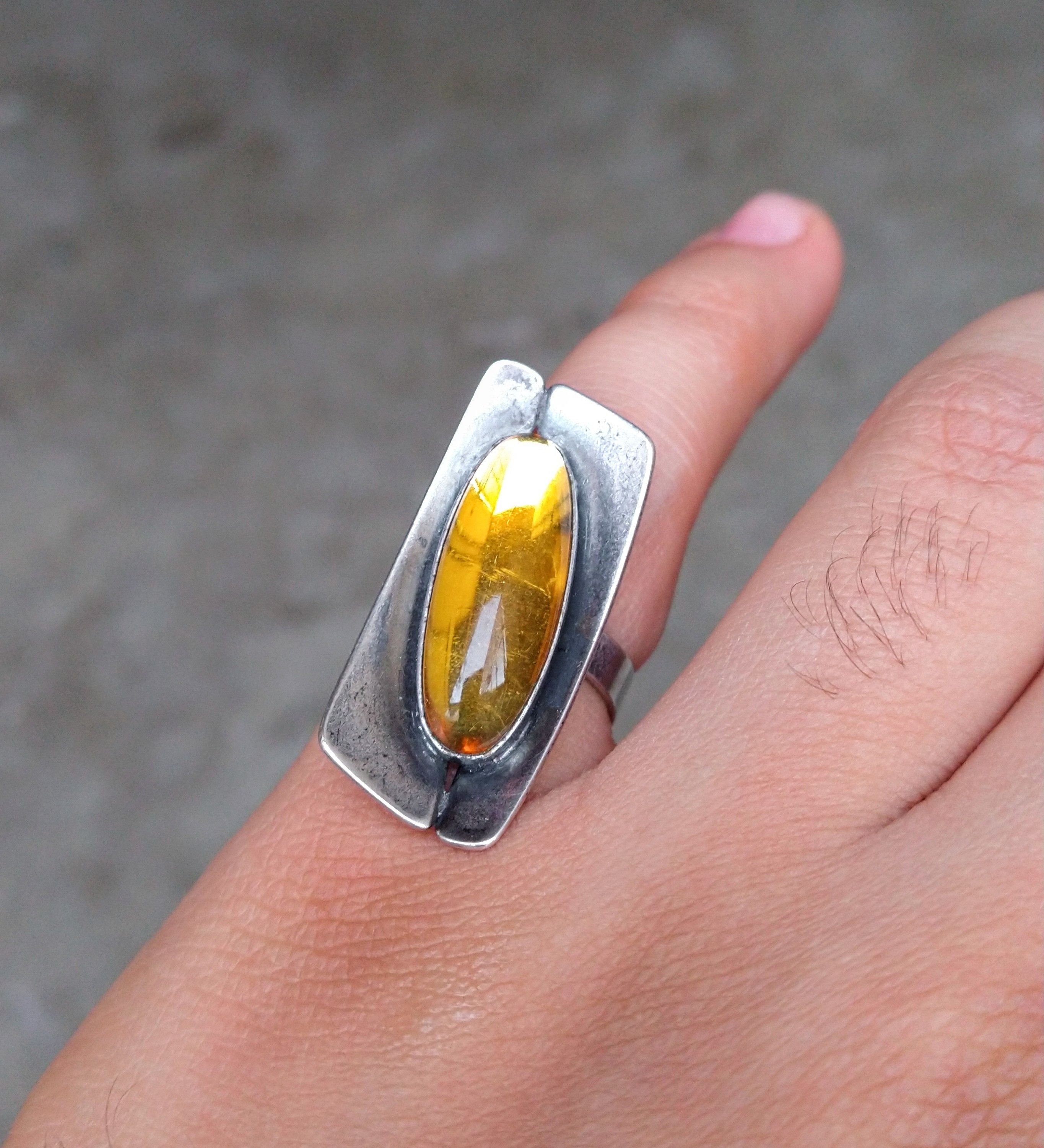 Jewelry × Vintage Vintage Ring Size 5.5 Steel Yellow Avant Garde Modern Size ONE SIZE - 11 Thumbnail