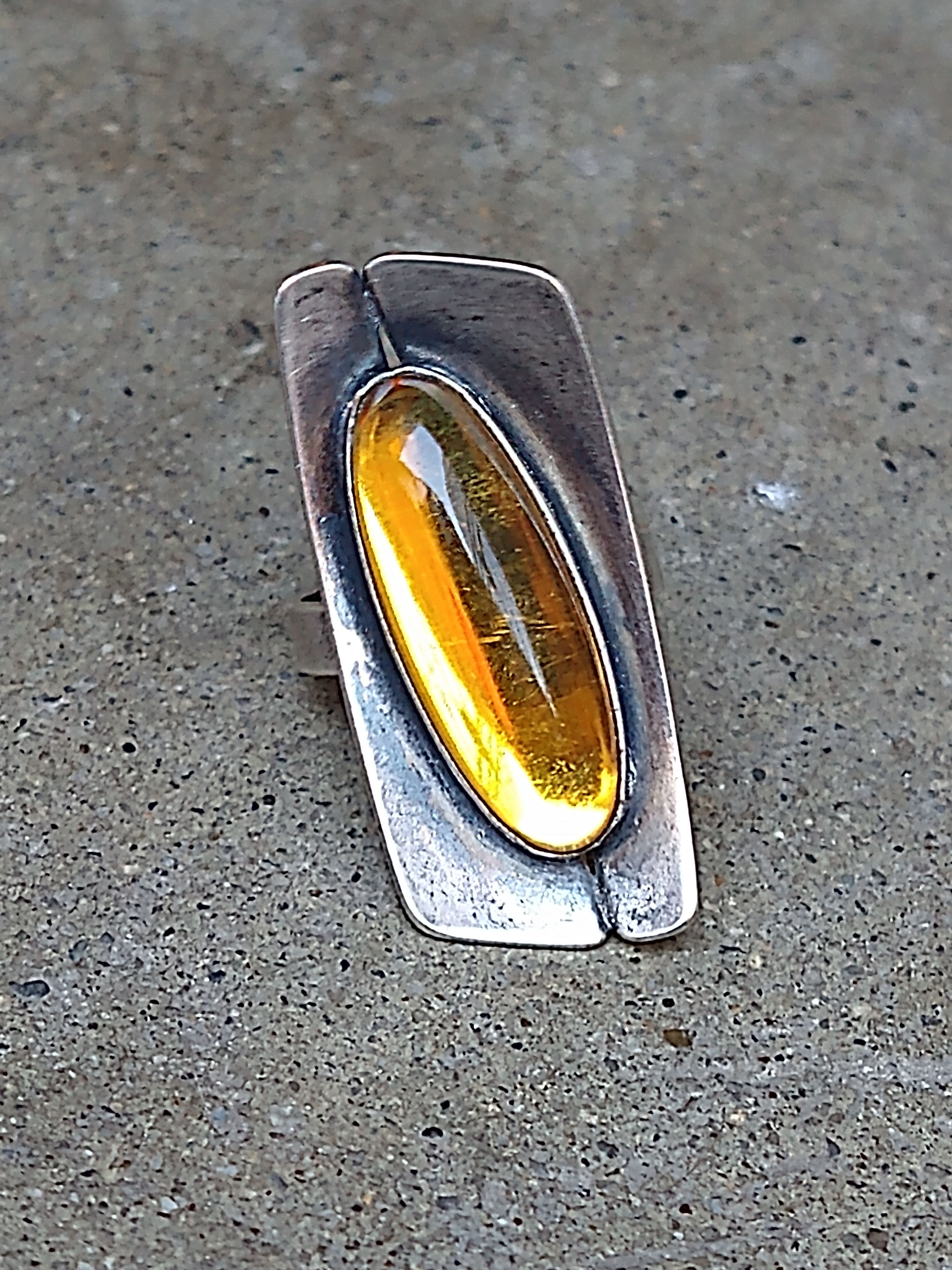 Jewelry × Vintage Vintage Ring Size 5.5 Steel Yellow Avant Garde Modern Size ONE SIZE - 3 Thumbnail