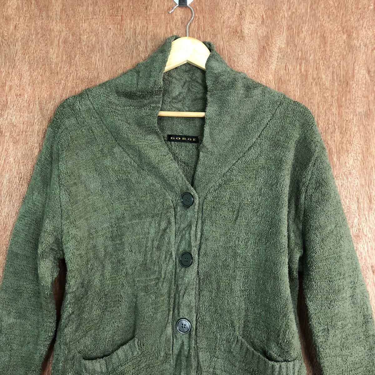 Aran Isles Knitwear D Gorge fleece cardigan Green Knit Sweater japan # c328 Size US M / EU 48-50 / 2 - 2 Thumbnail