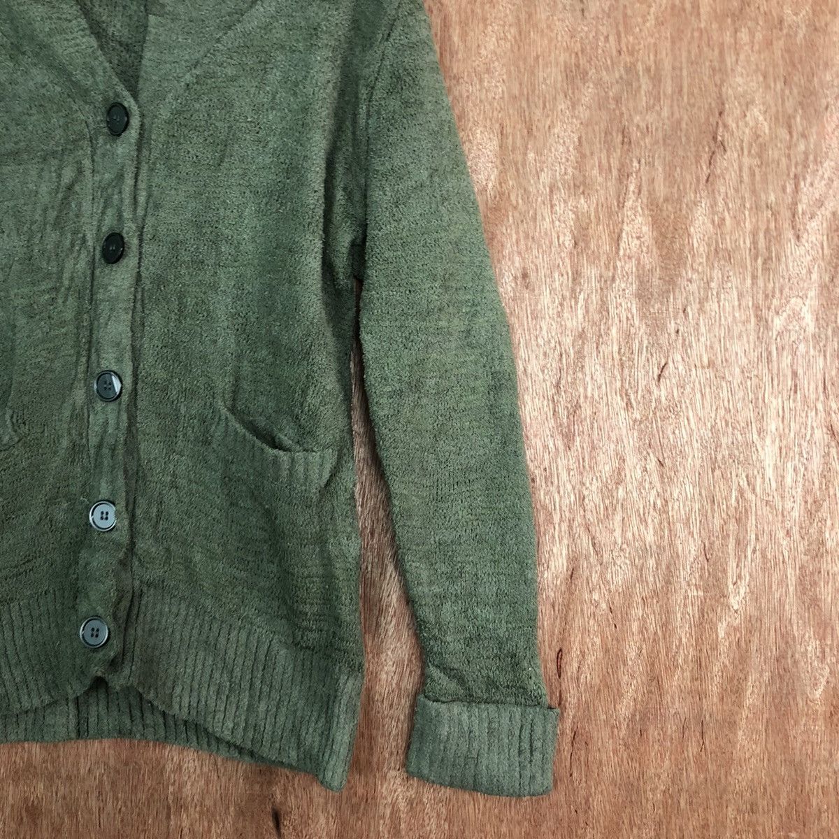 Aran Isles Knitwear D Gorge fleece cardigan Green Knit Sweater japan # c328 Size US M / EU 48-50 / 2 - 5 Thumbnail