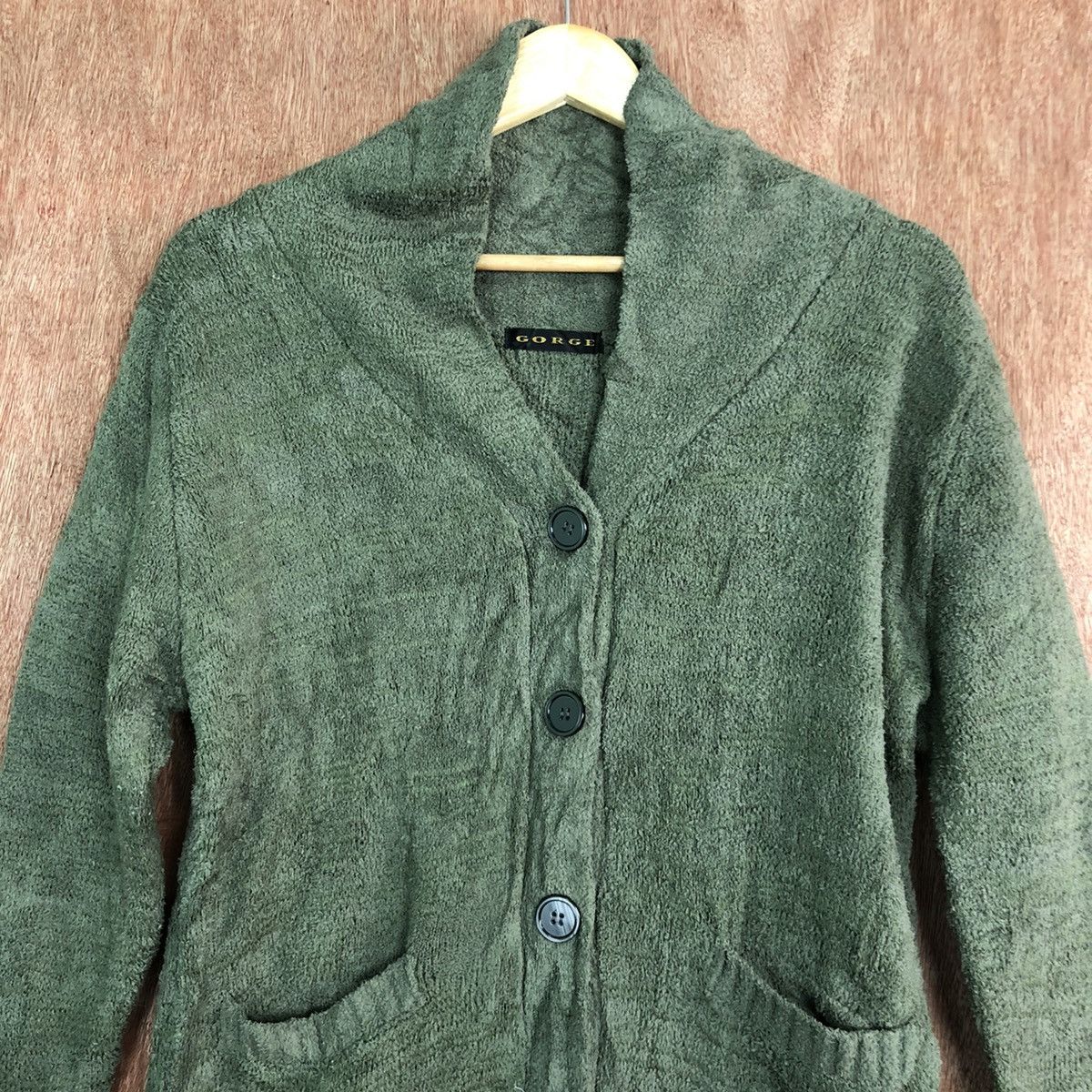Aran Isles Knitwear D Gorge fleece cardigan Green Knit Sweater japan # c328 Size US M / EU 48-50 / 2 - 8 Thumbnail