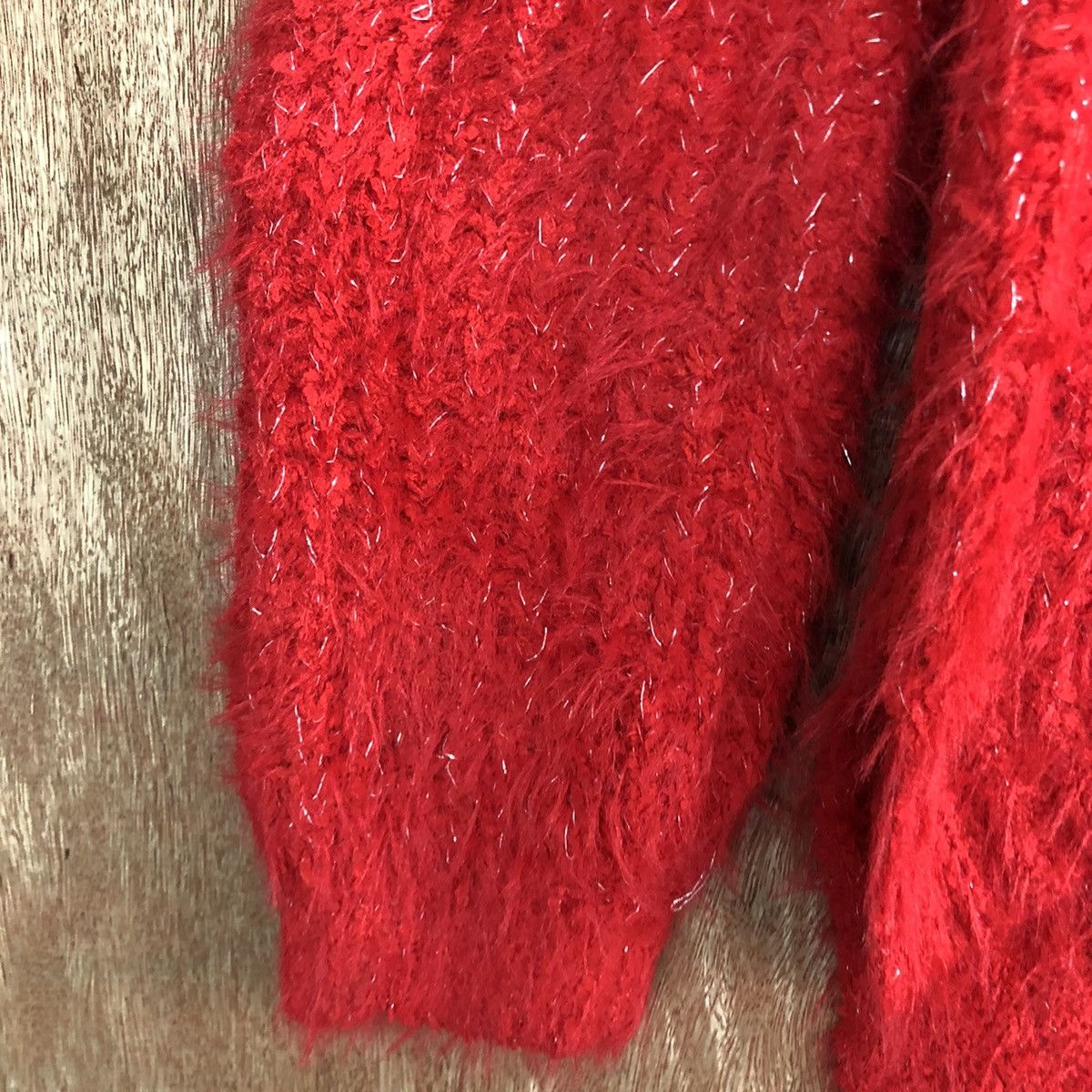 Japanese Brand DLL OZOC japan red Mohair fur shaggy Knitwear #c371 Size US M / EU 48-50 / 2 - 6 Thumbnail