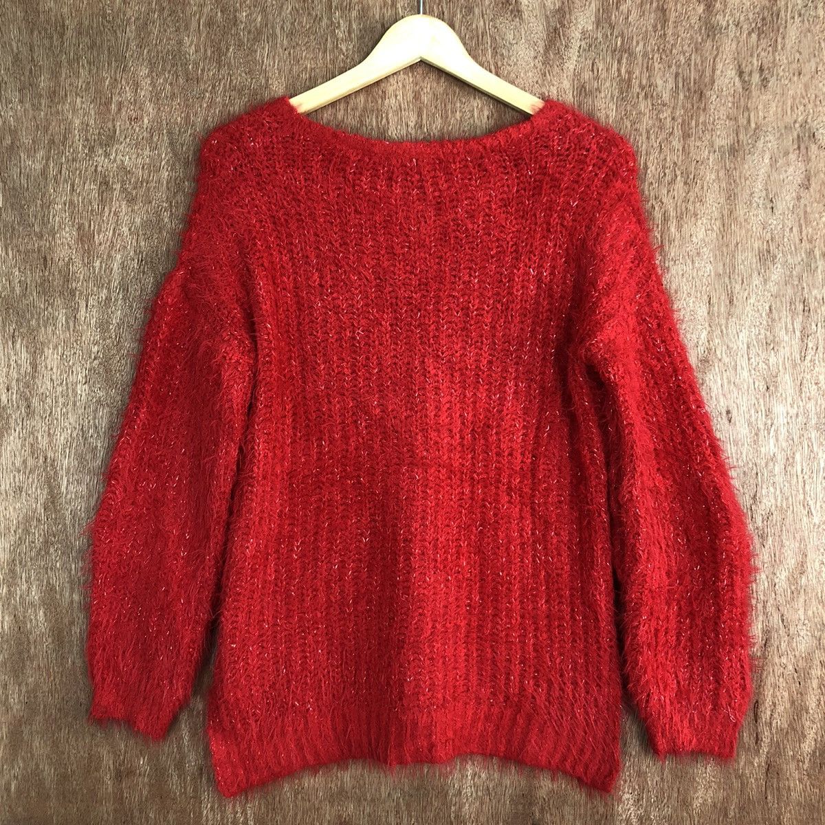 Japanese Brand DLL OZOC japan red Mohair fur shaggy Knitwear #c371 Size US M / EU 48-50 / 2 - 9 Thumbnail