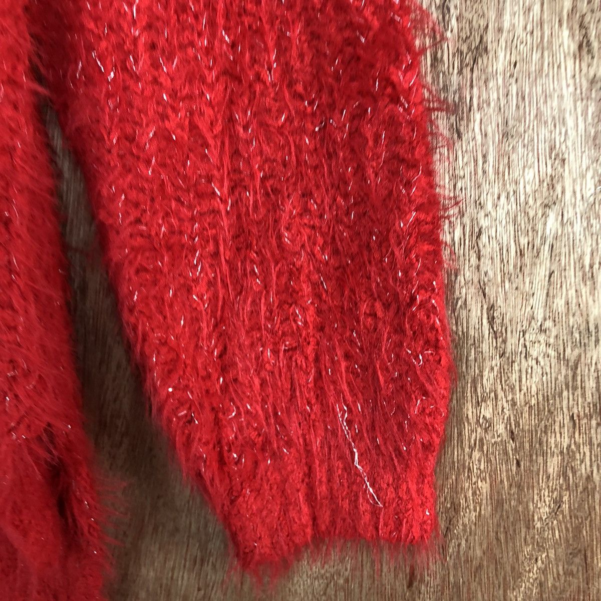 Japanese Brand DLL OZOC japan red Mohair fur shaggy Knitwear #c371 Size US M / EU 48-50 / 2 - 4 Thumbnail