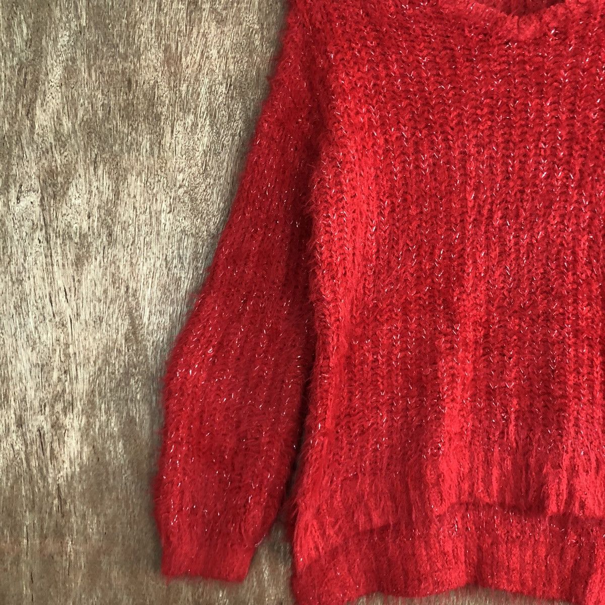 Japanese Brand DLL OZOC japan red Mohair fur shaggy Knitwear #c371 Size US M / EU 48-50 / 2 - 7 Thumbnail