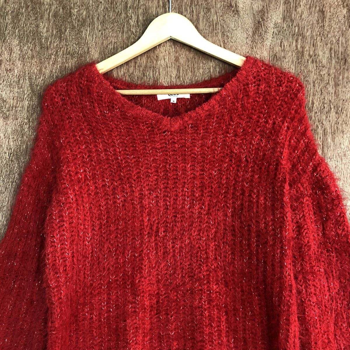 Japanese Brand DLL OZOC japan red Mohair fur shaggy Knitwear #c371 Size US M / EU 48-50 / 2 - 2 Thumbnail