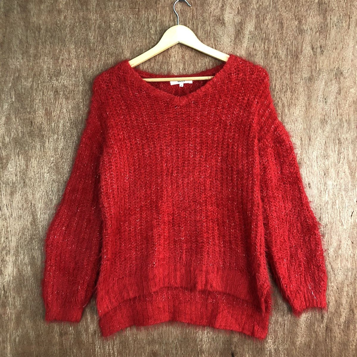 Japanese Brand DLL OZOC japan red Mohair fur shaggy Knitwear #c371 Size US M / EU 48-50 / 2 - 1 Thumbnail