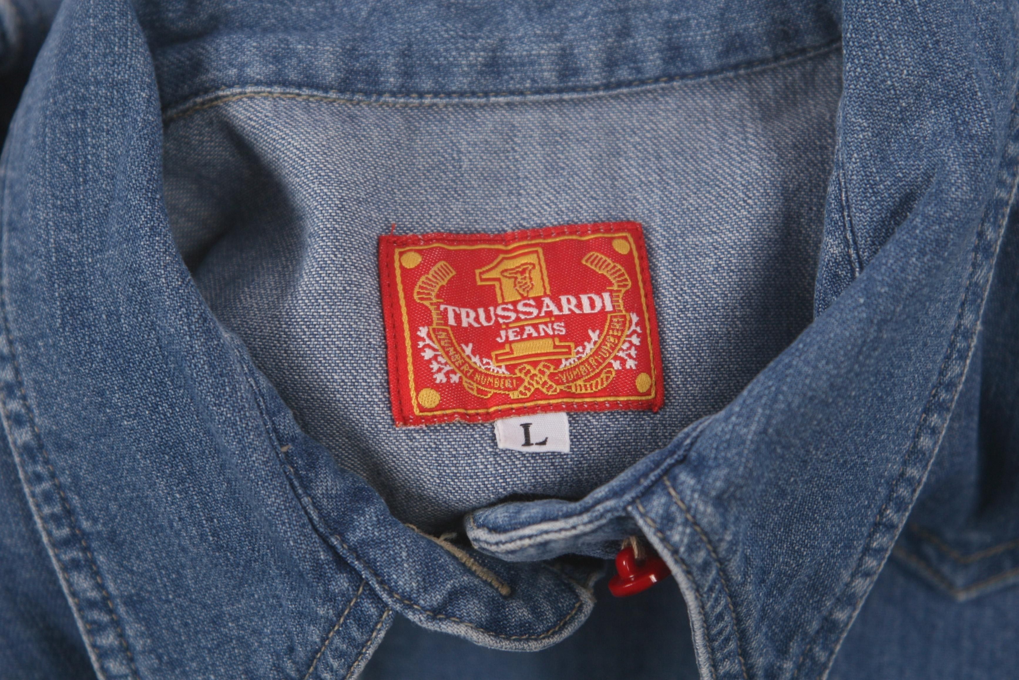 Trussardi RARE💥Trussardi Western Stonewash Denim Overshirt Size US L / EU 52-54 / 3 - 2 Thumbnail