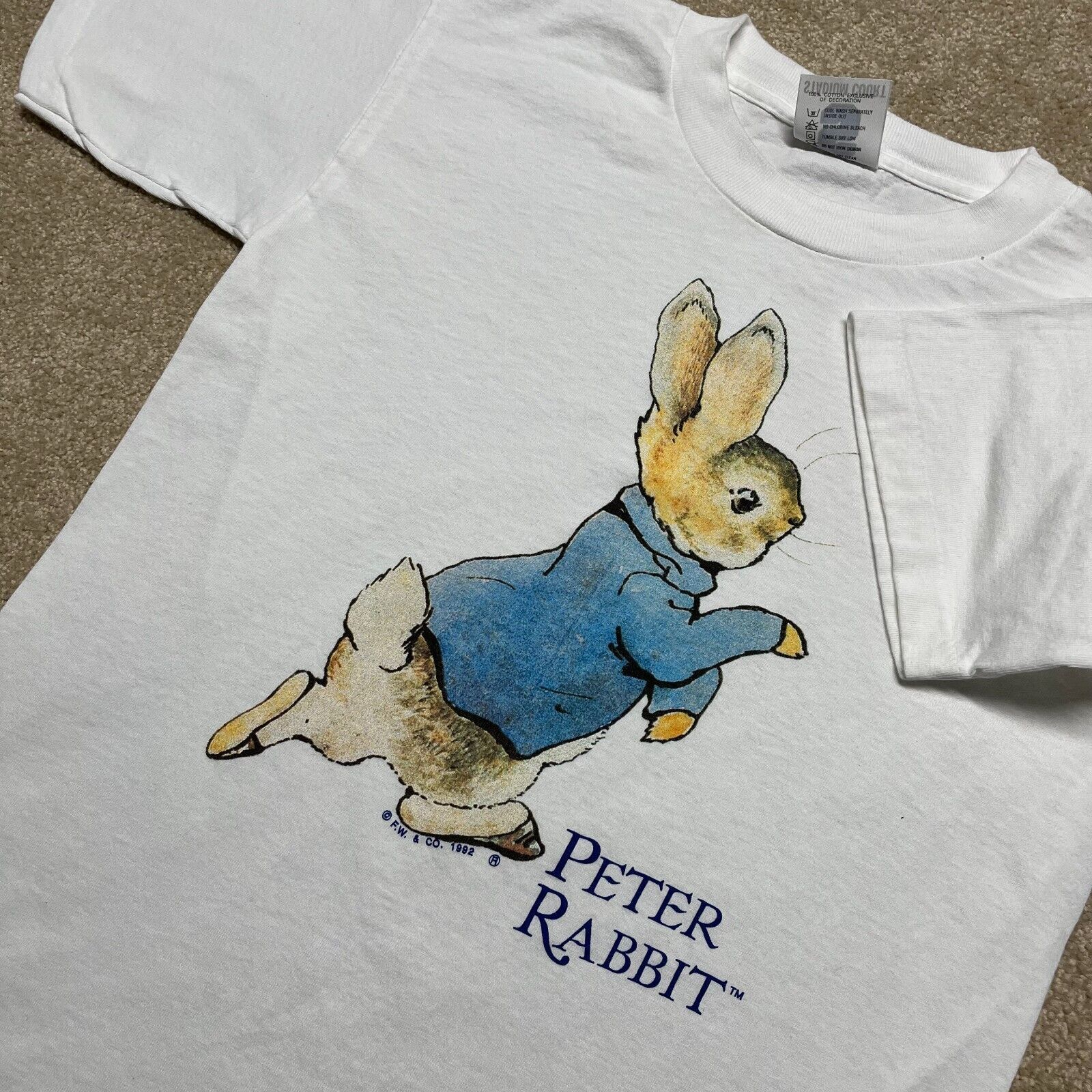 Vintage Peter Rabbit T Shirt Adult XS Vintage 90s Bunny Book Cartoon TV ...