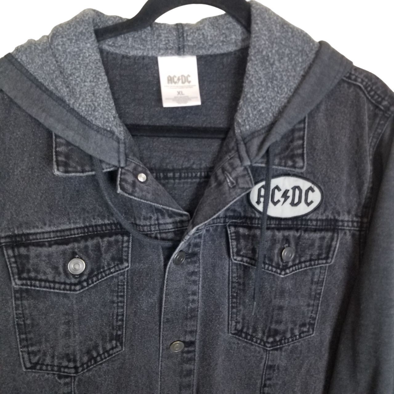 AC/DC AC/DC XL Back To Black 1980 Tour Hoodie Denim Jacket | Grailed