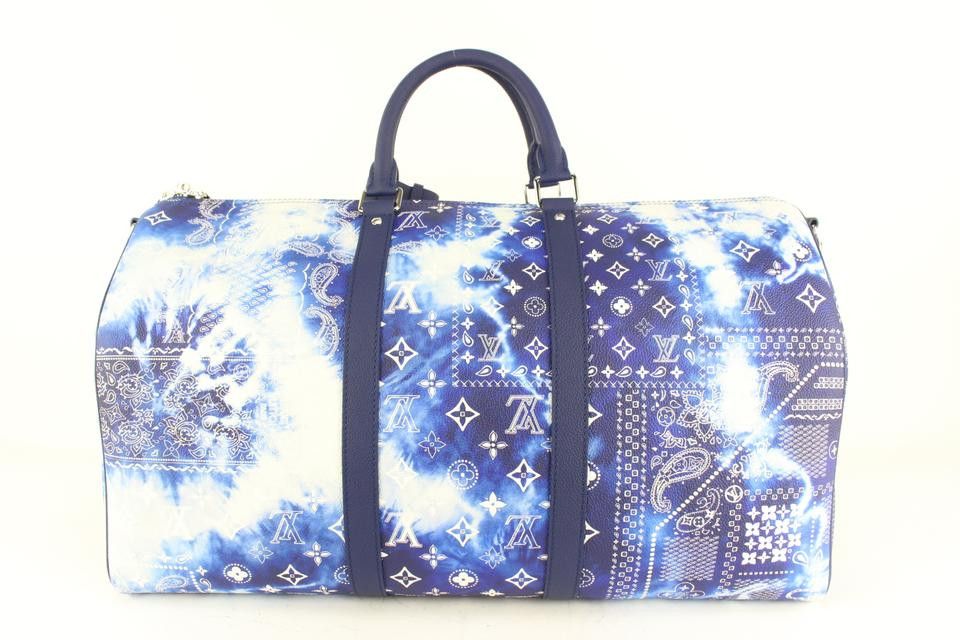 Louis Vuitton Blue Leather Monogram Bandana Bandouliere 55