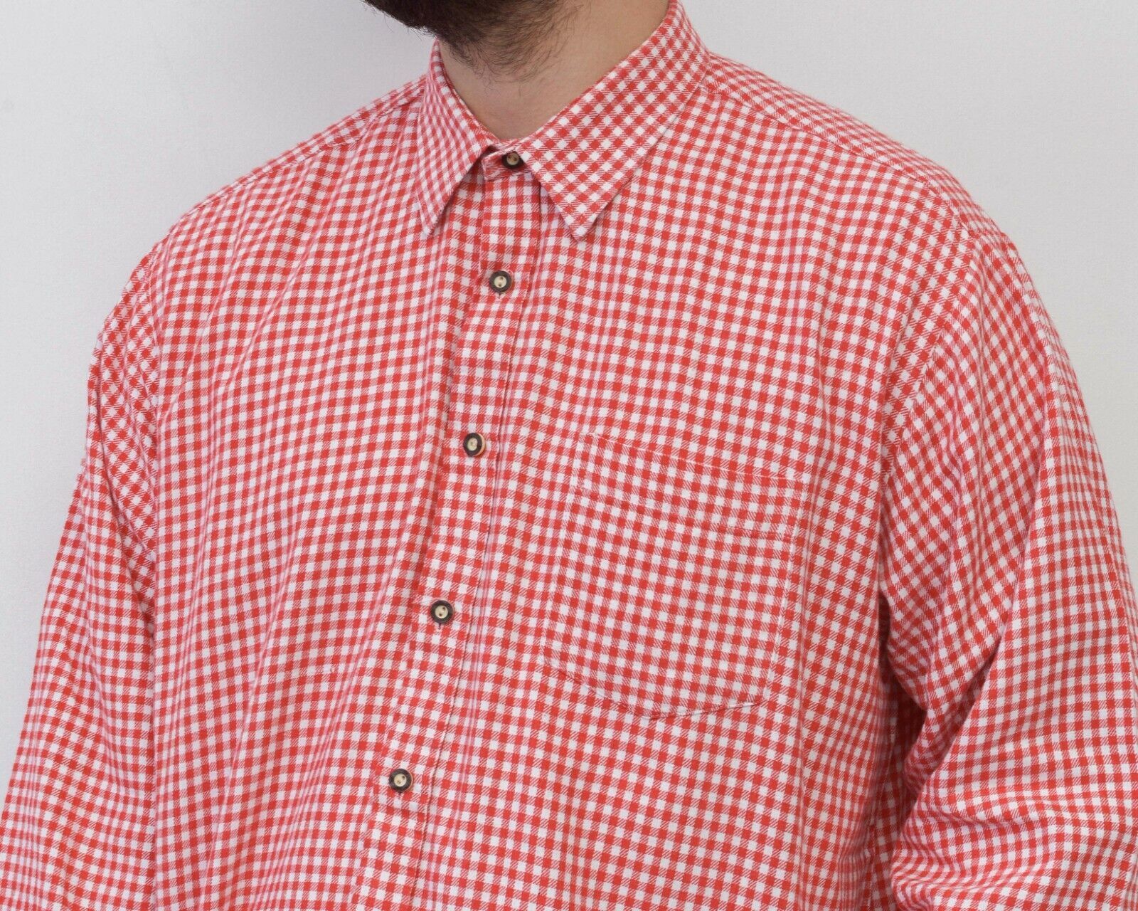 Other ALPHORN Trachten Shirt Brushed Cotton Buttons Plaid Tatran Size US L / EU 52-54 / 3 - 3 Thumbnail